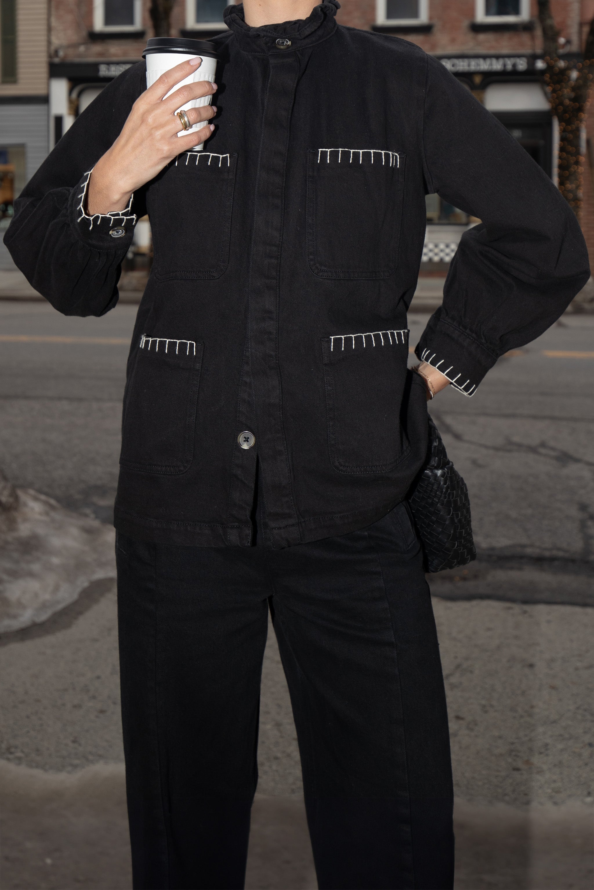 Pablo Denim Jacket in Black