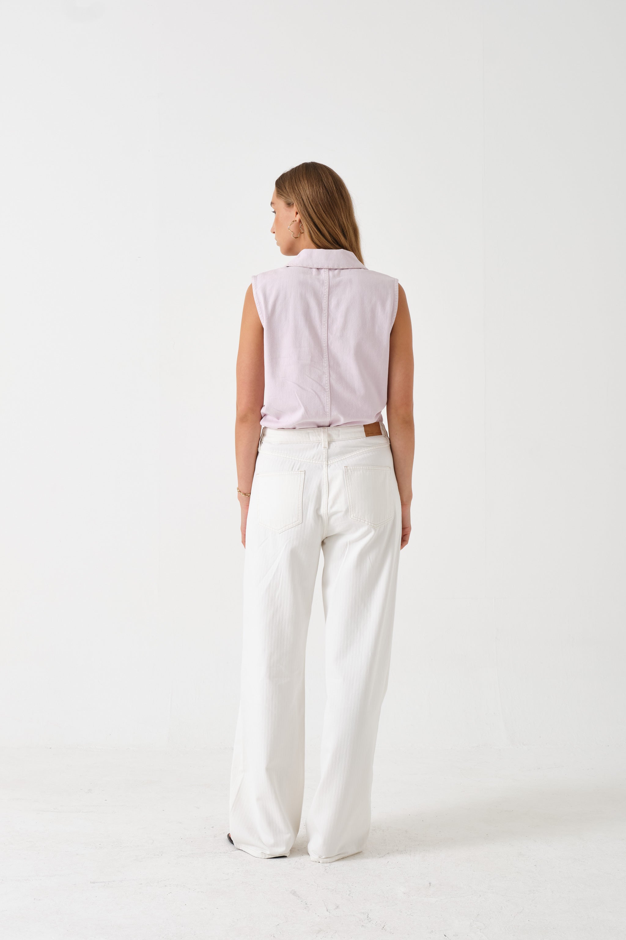Blake Low Rise Jean in Herringbone Ecru