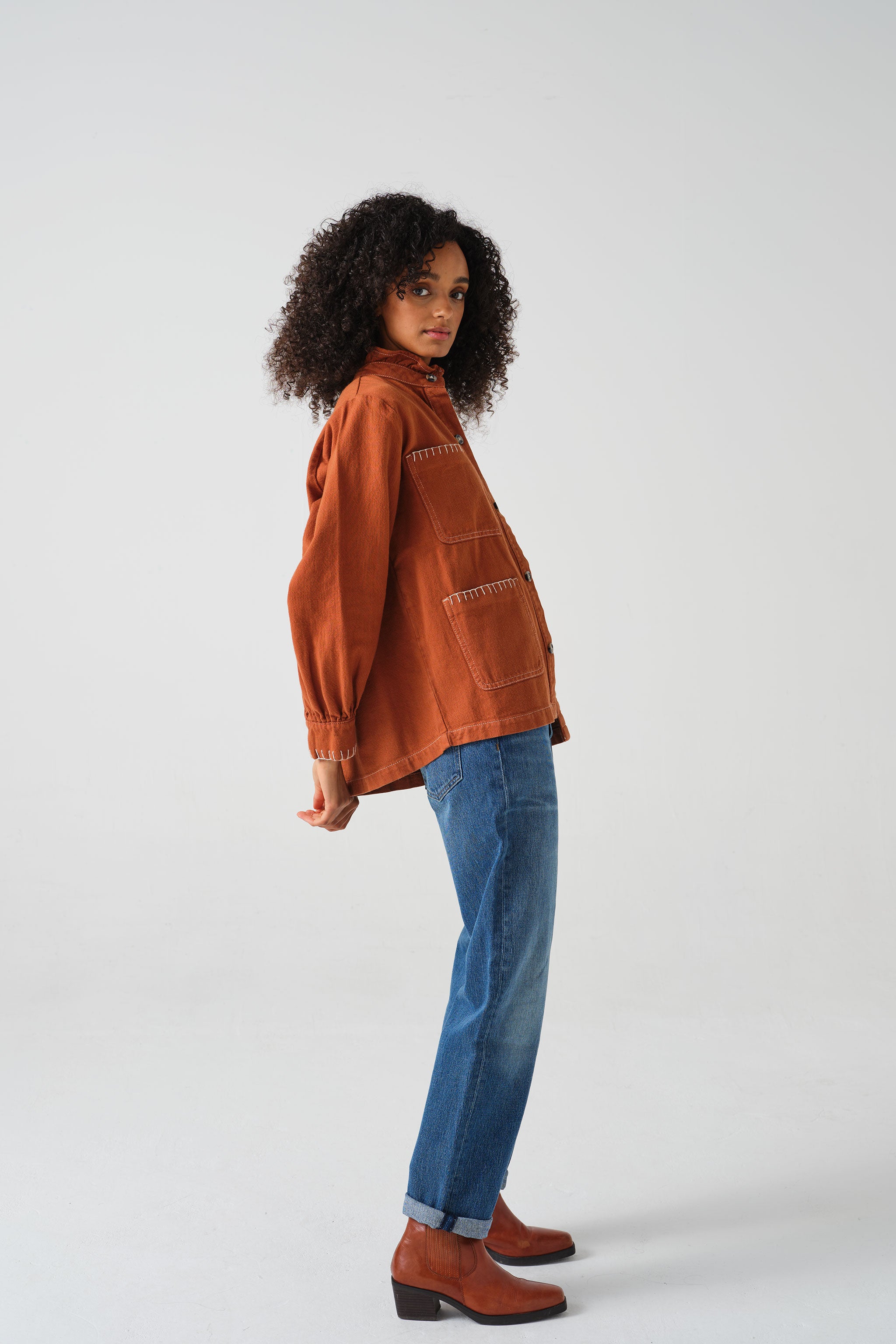 Pablo Denim Jacket in Caramel