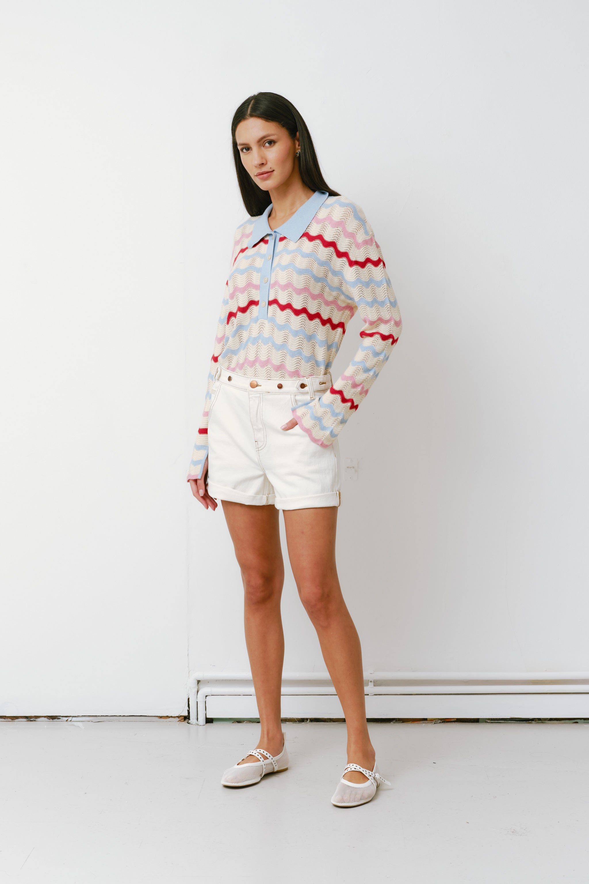 Ali Tab Short in Ecru
