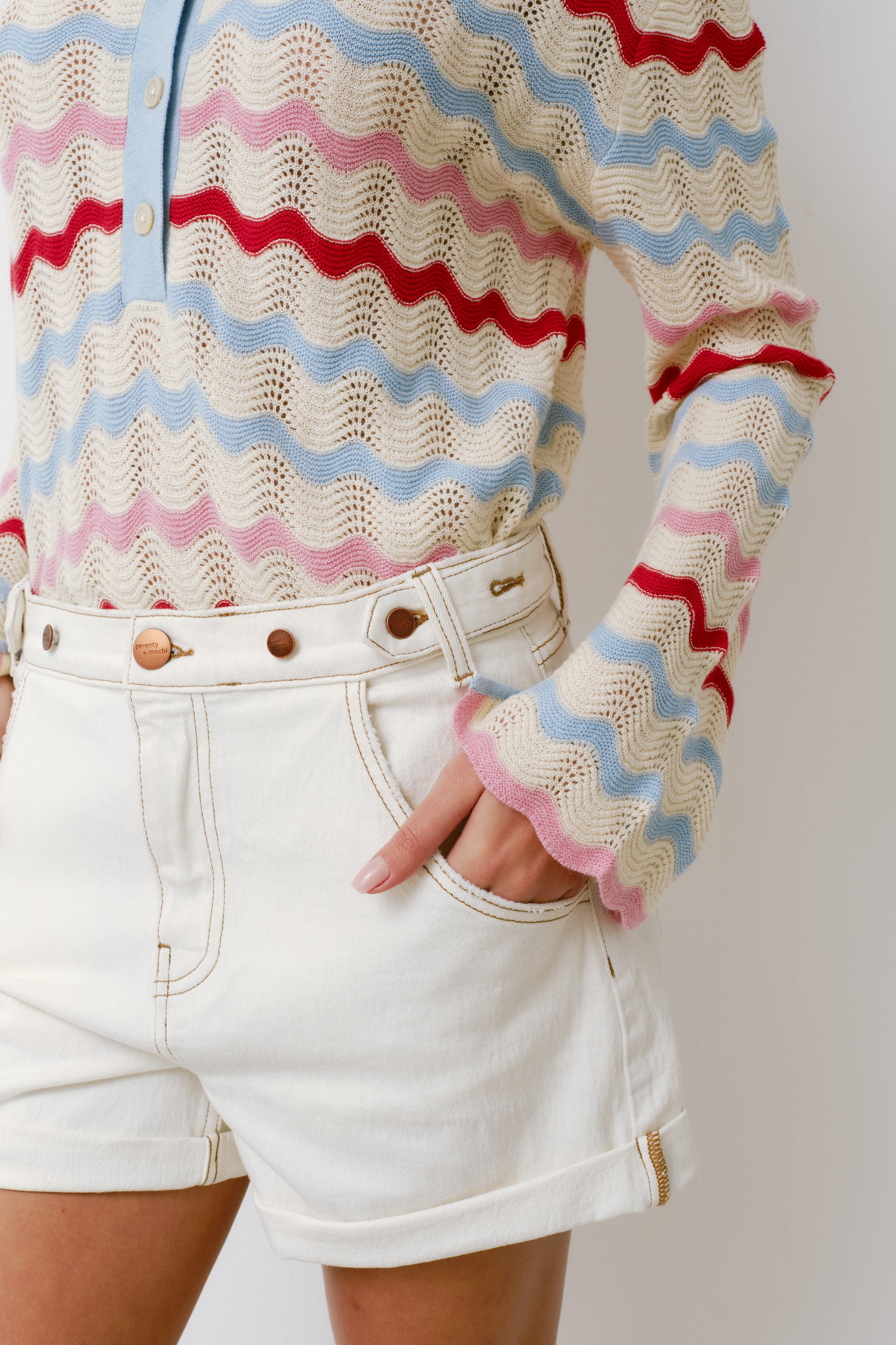 Ali Tab Short in Ecru
