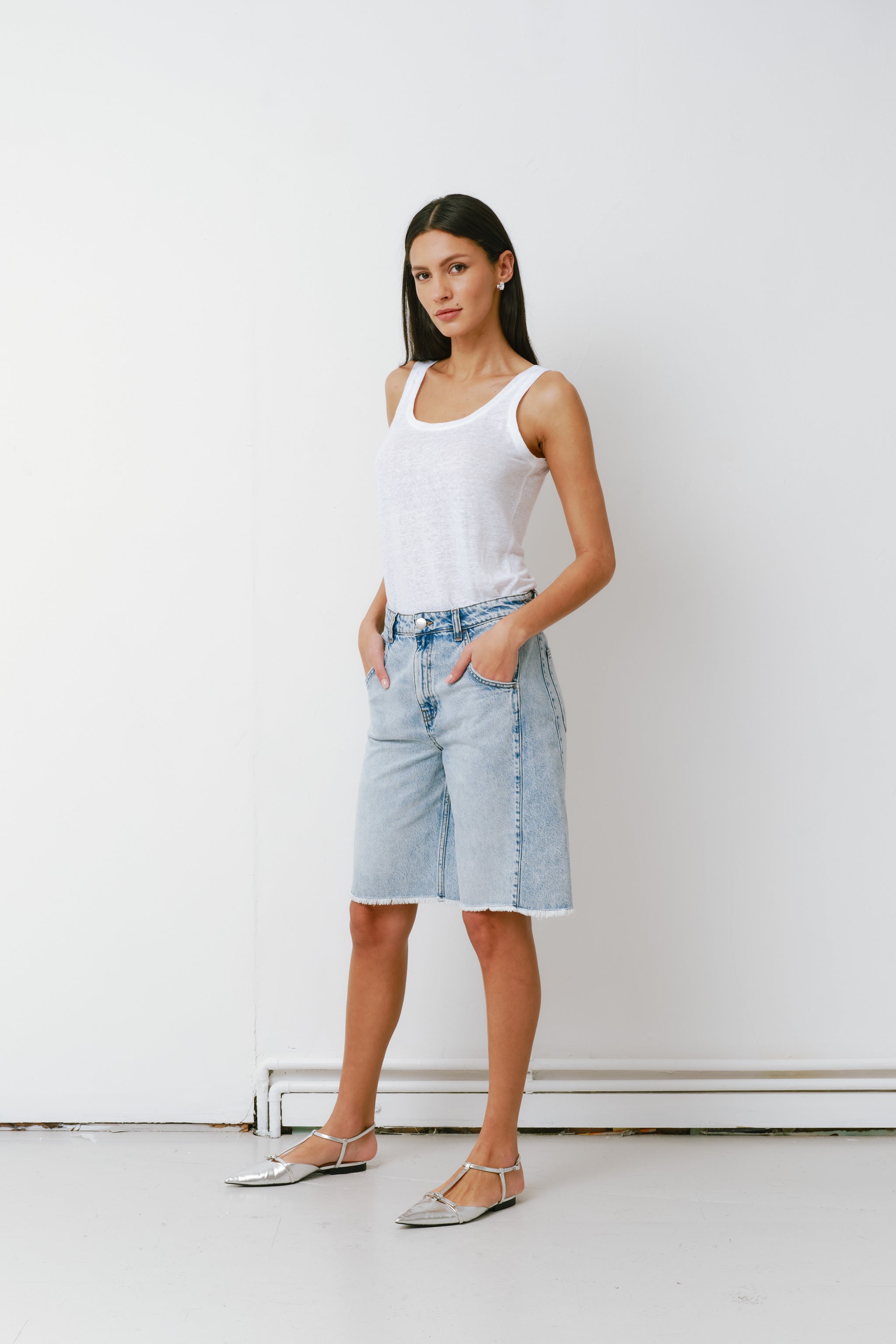 Bo Twisted Denim Short in Austin
