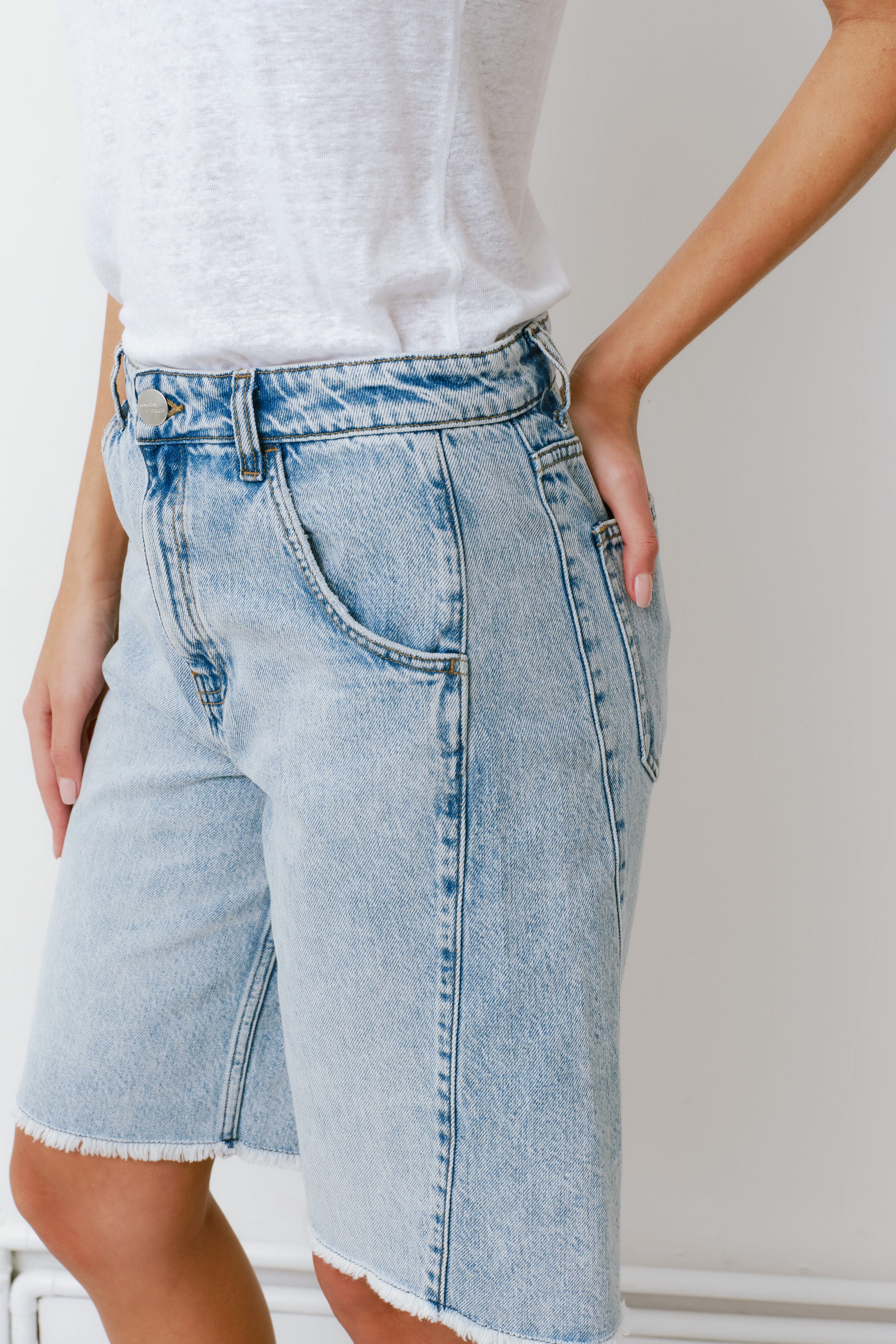 Bo Twisted Denim Short in Austin