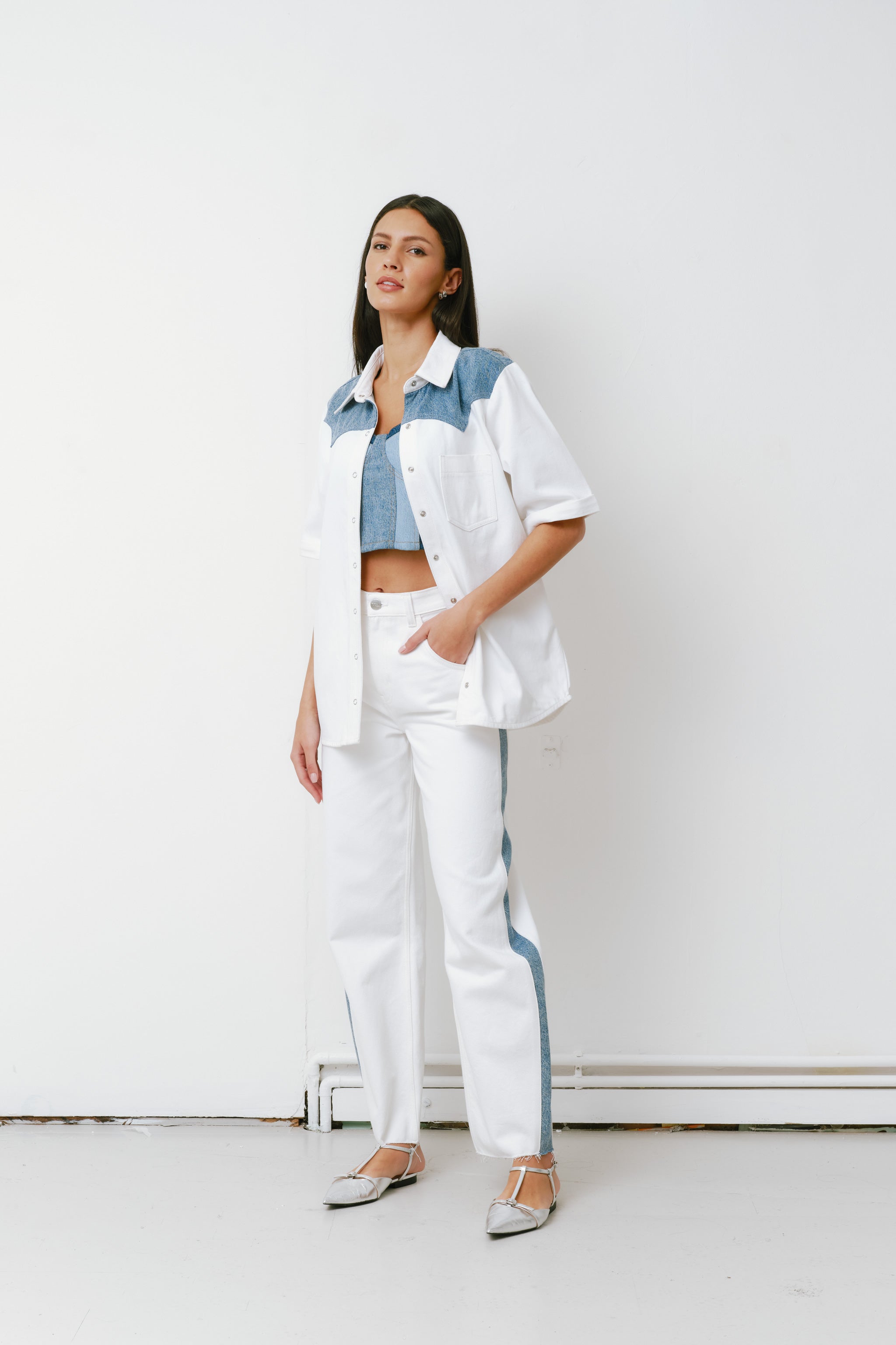 Eva Denim Shirt in Two Tone