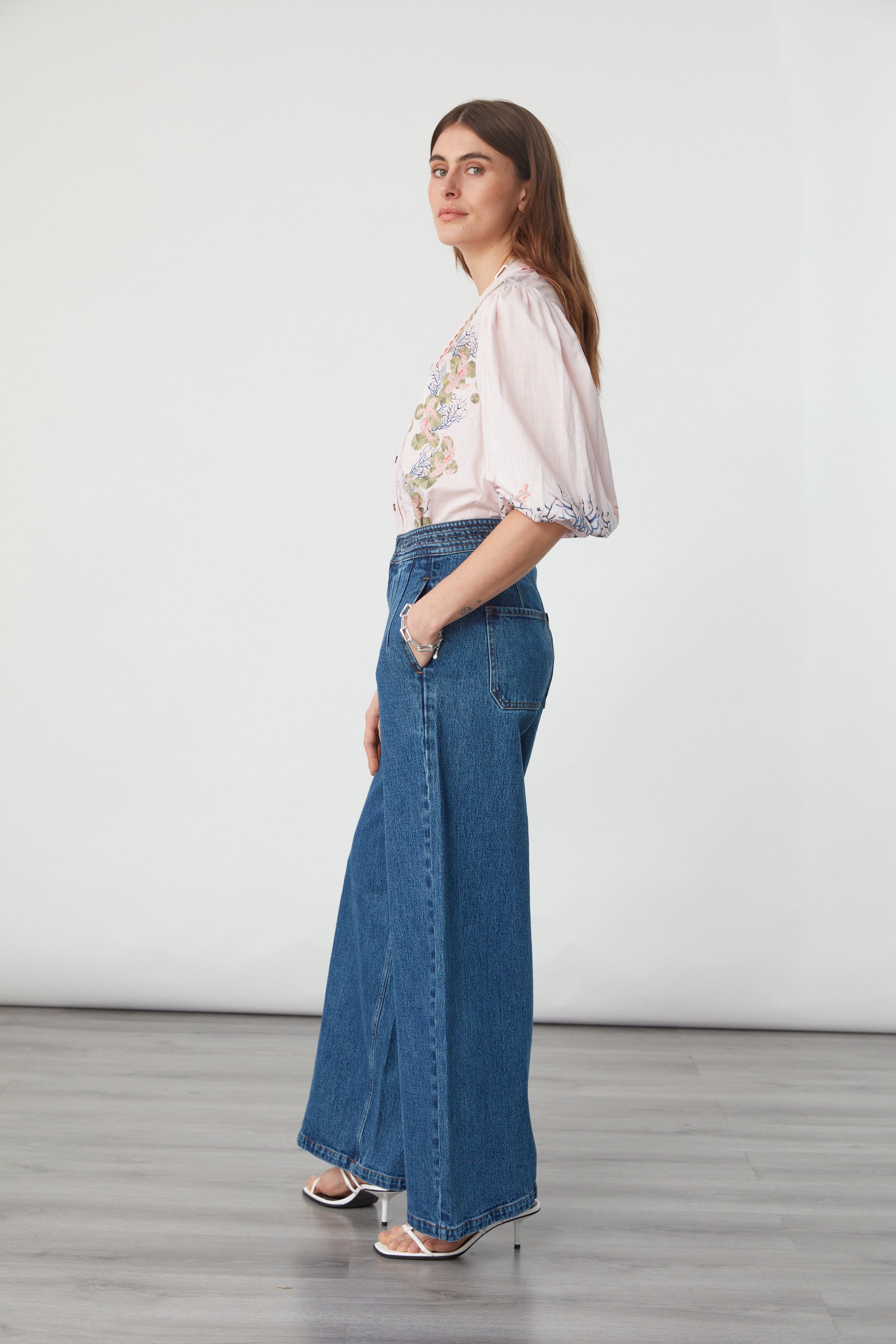 Zena Blouse in Indigo Coral - seventy + mochi