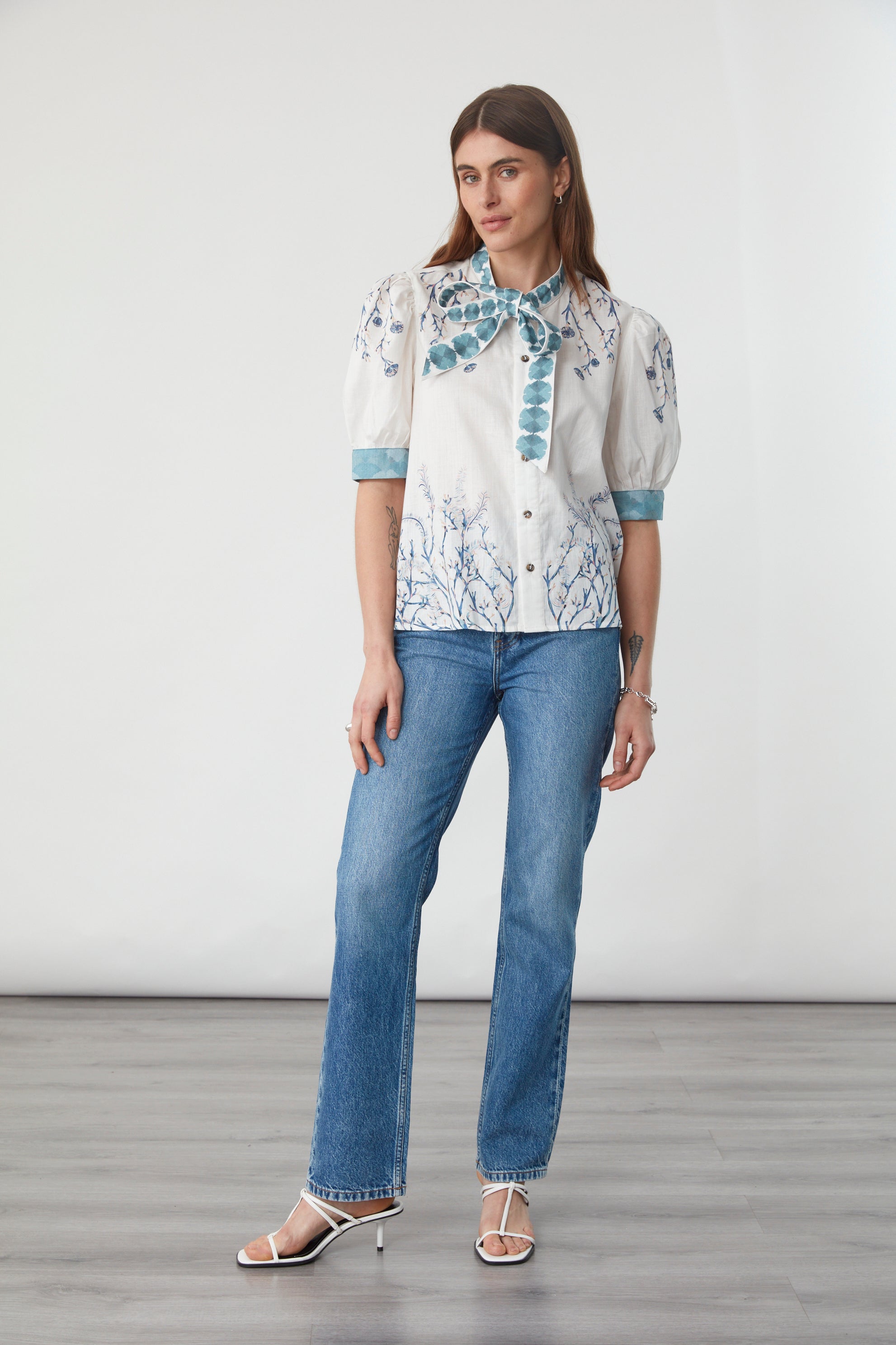 Poppy Blouse in Indigo Coral - seventy + mochi