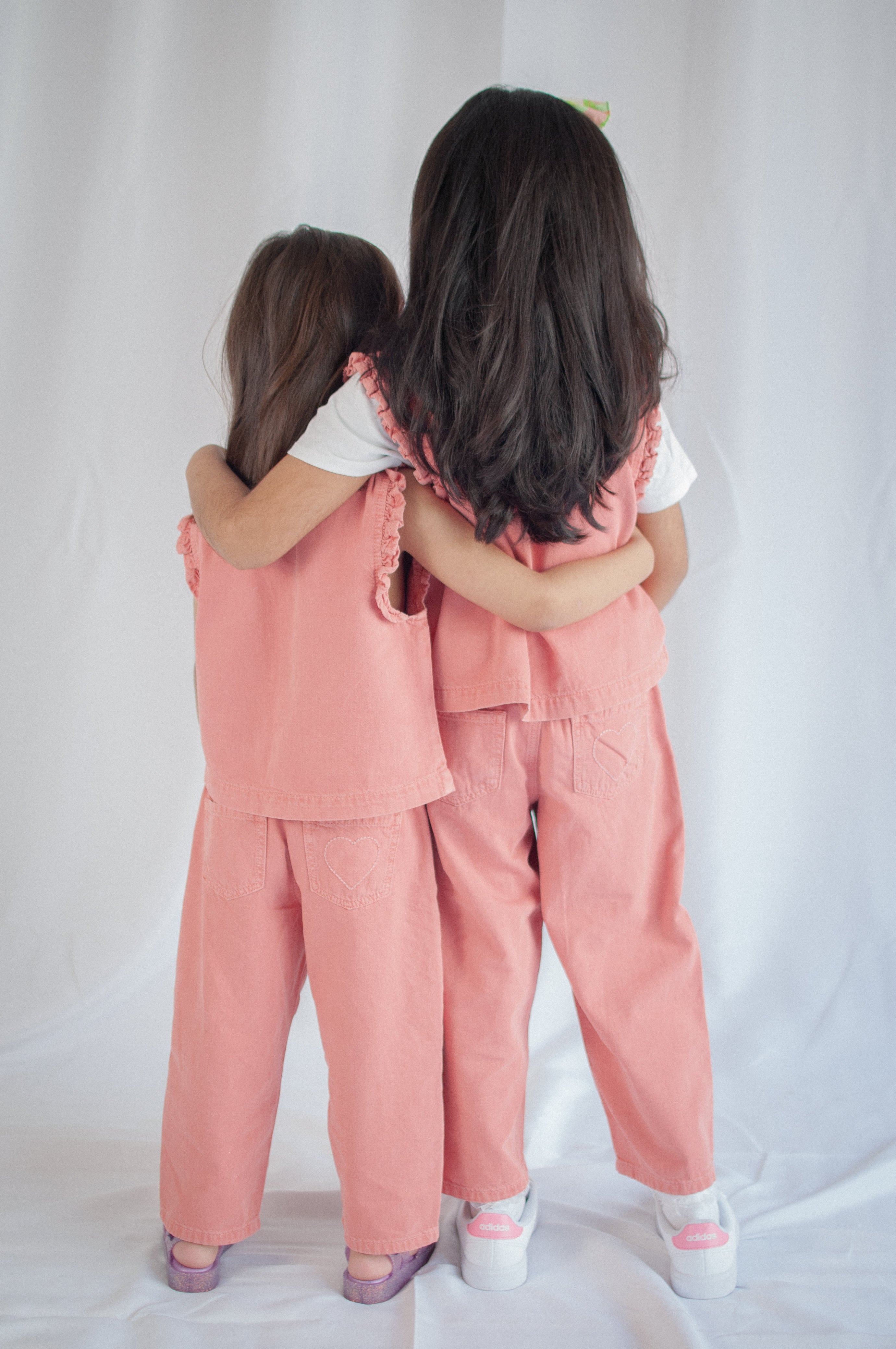 Girl's Pablo Denim Vest in Mineral Red