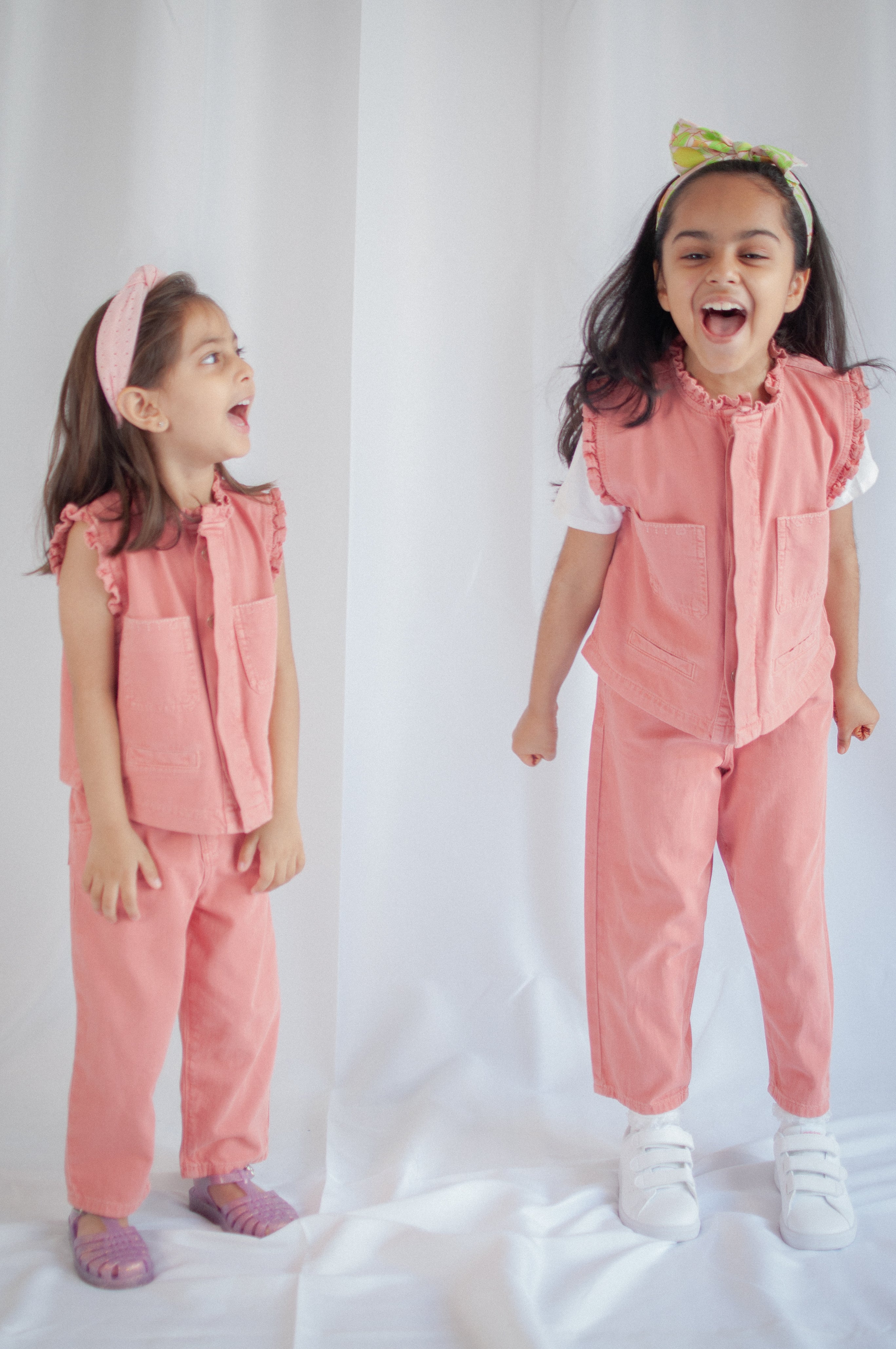 Girl's Pablo Denim Vest in Mineral Red