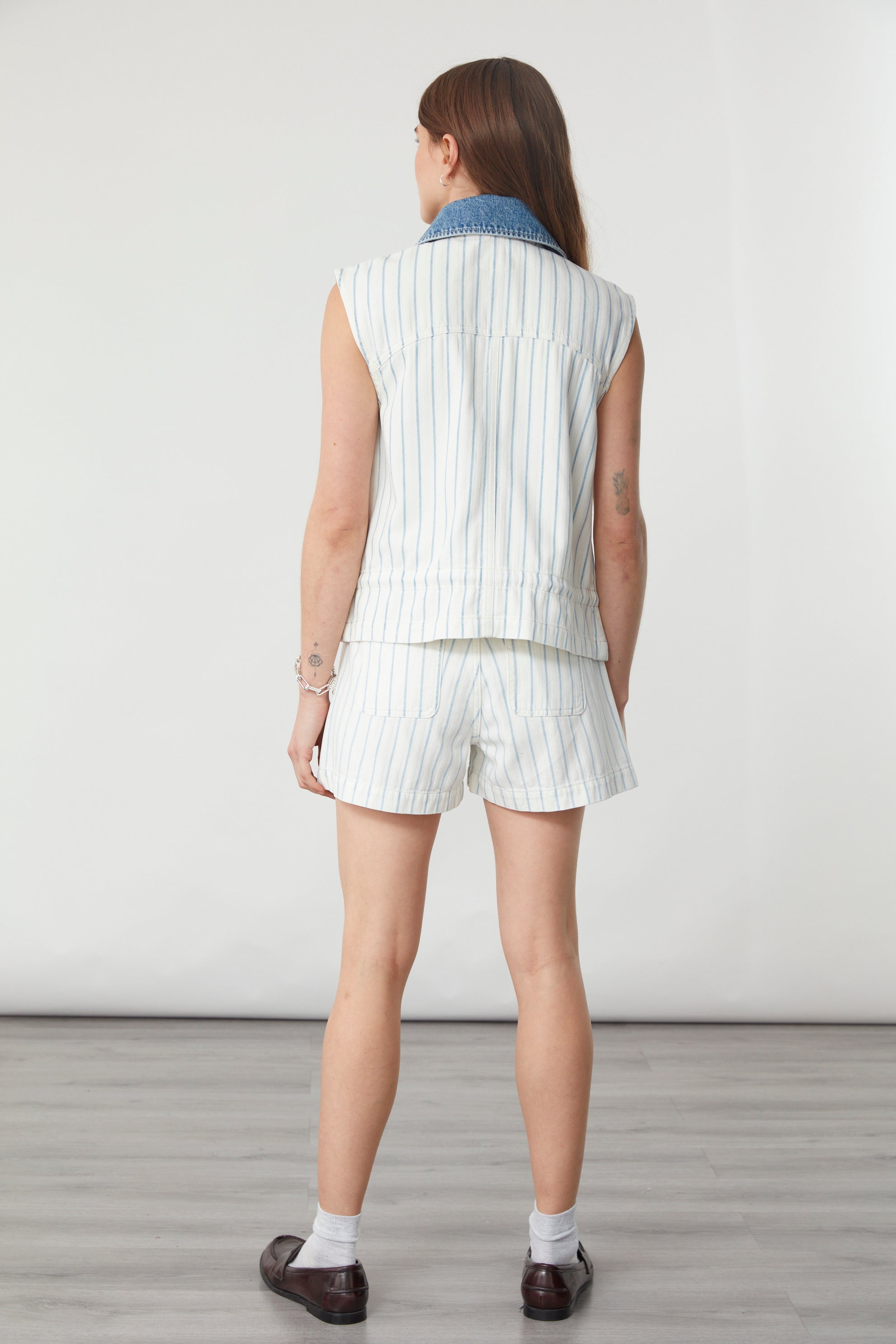 Billie Vest In Faded Stripe - seventy + mochi