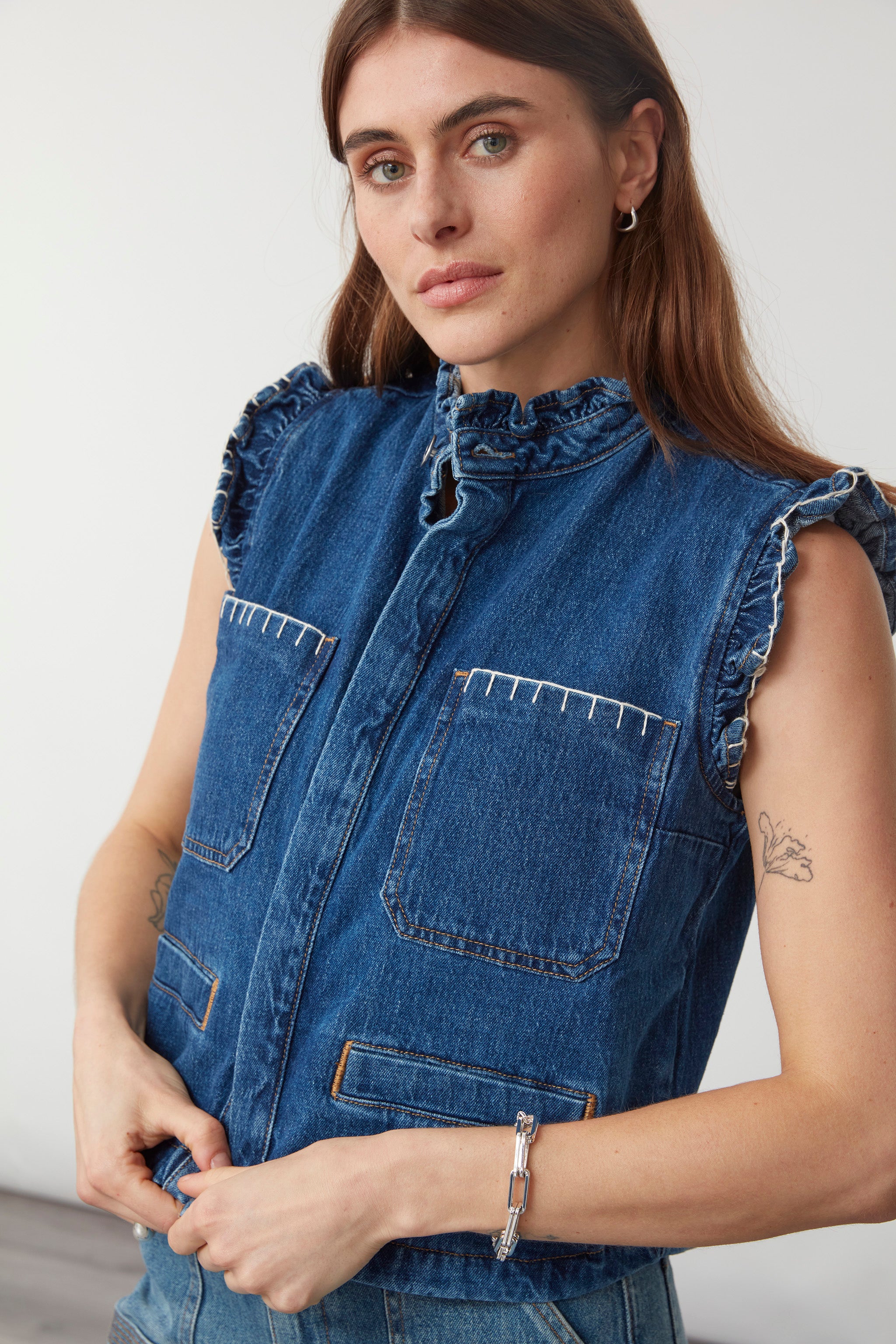 Pablo Denim Vest in Vintage Americana