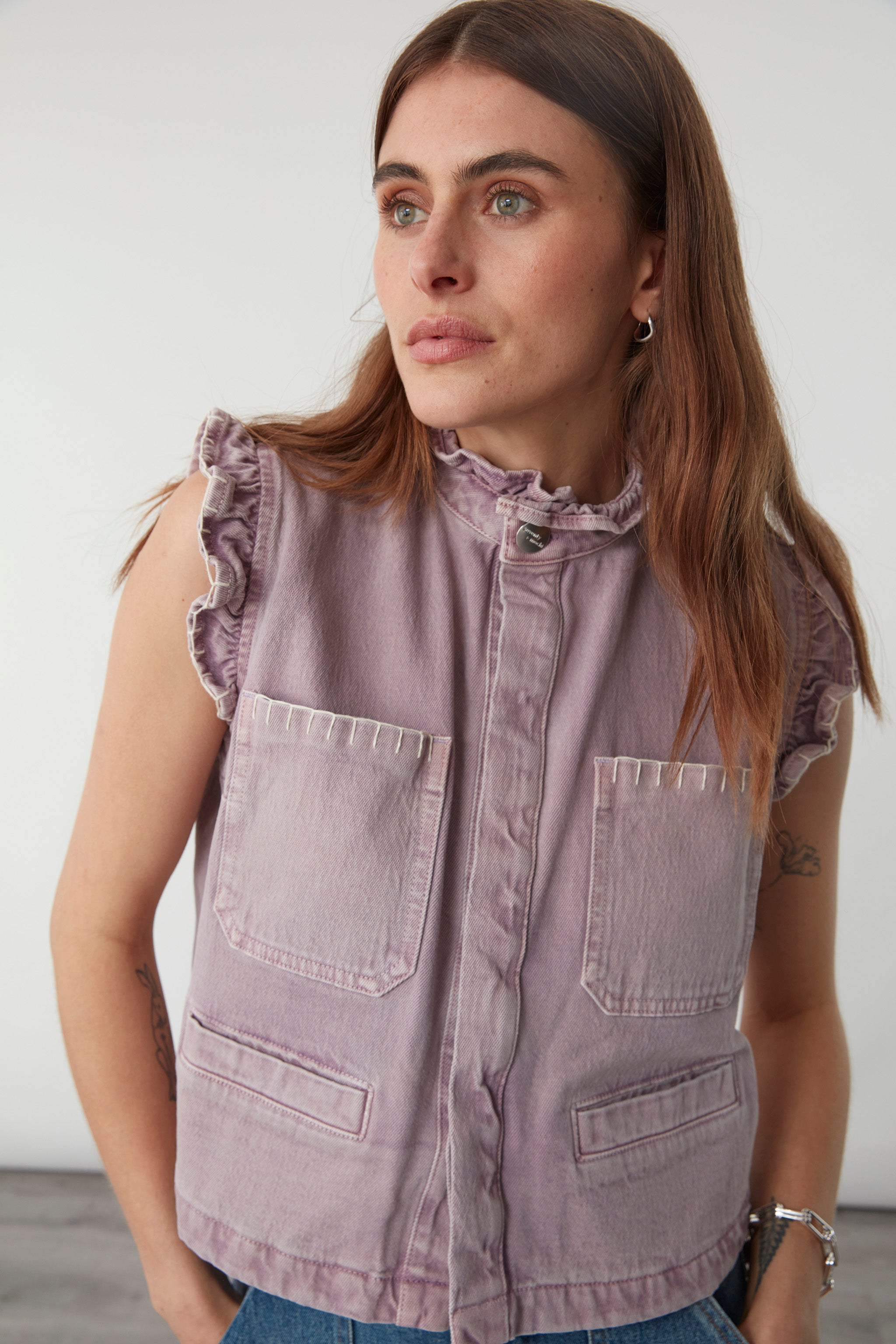 Pablo Vest in Dusty Lilac – seventy + mochi
