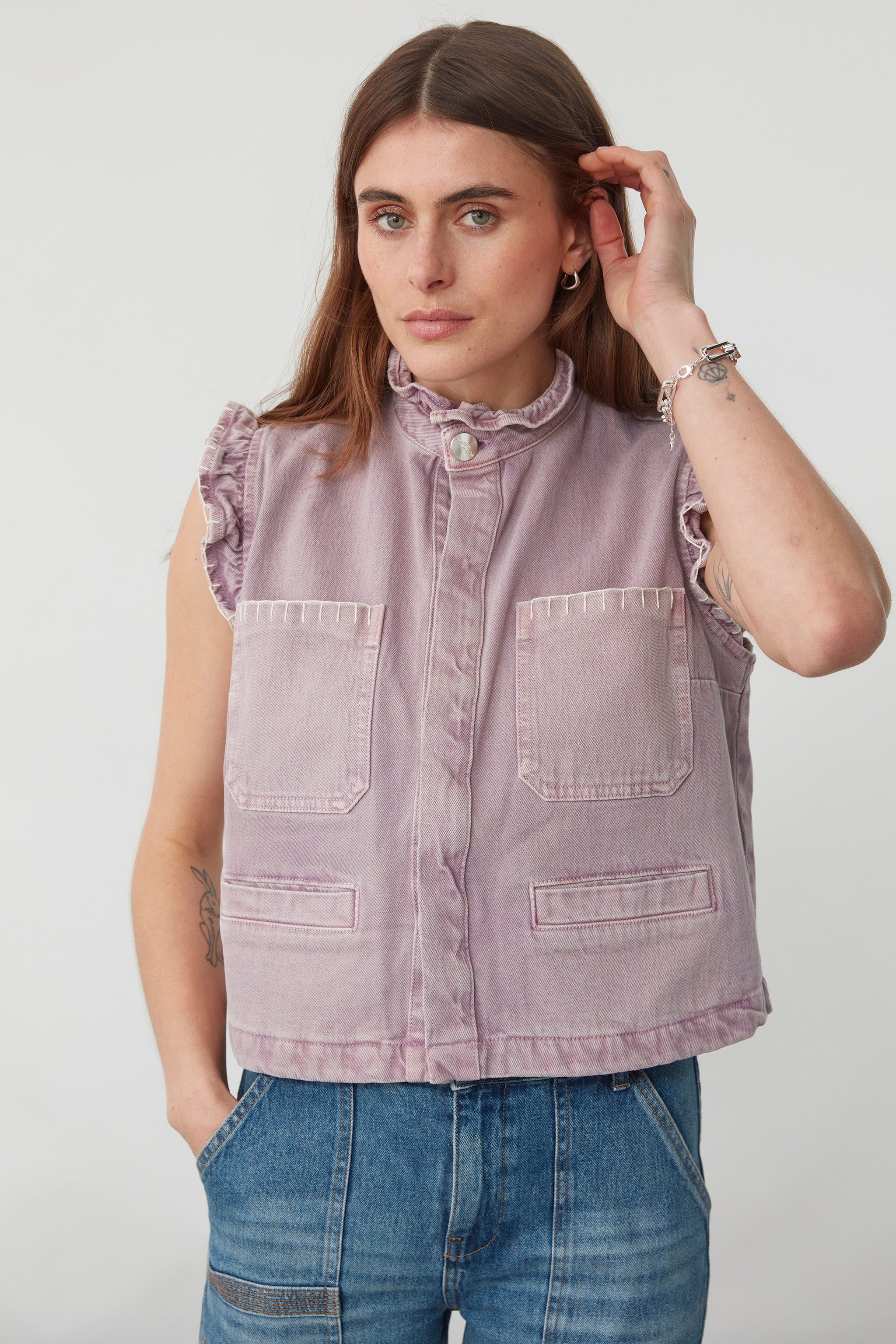 Pablo Vest in Dusty Lilac
