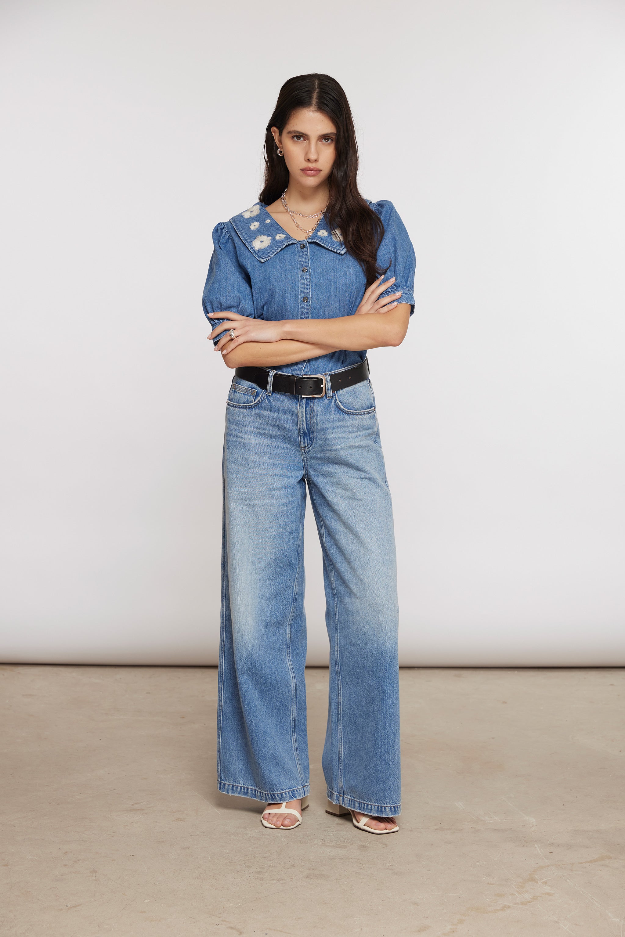 Bay Wide Leg Jean in Malibu