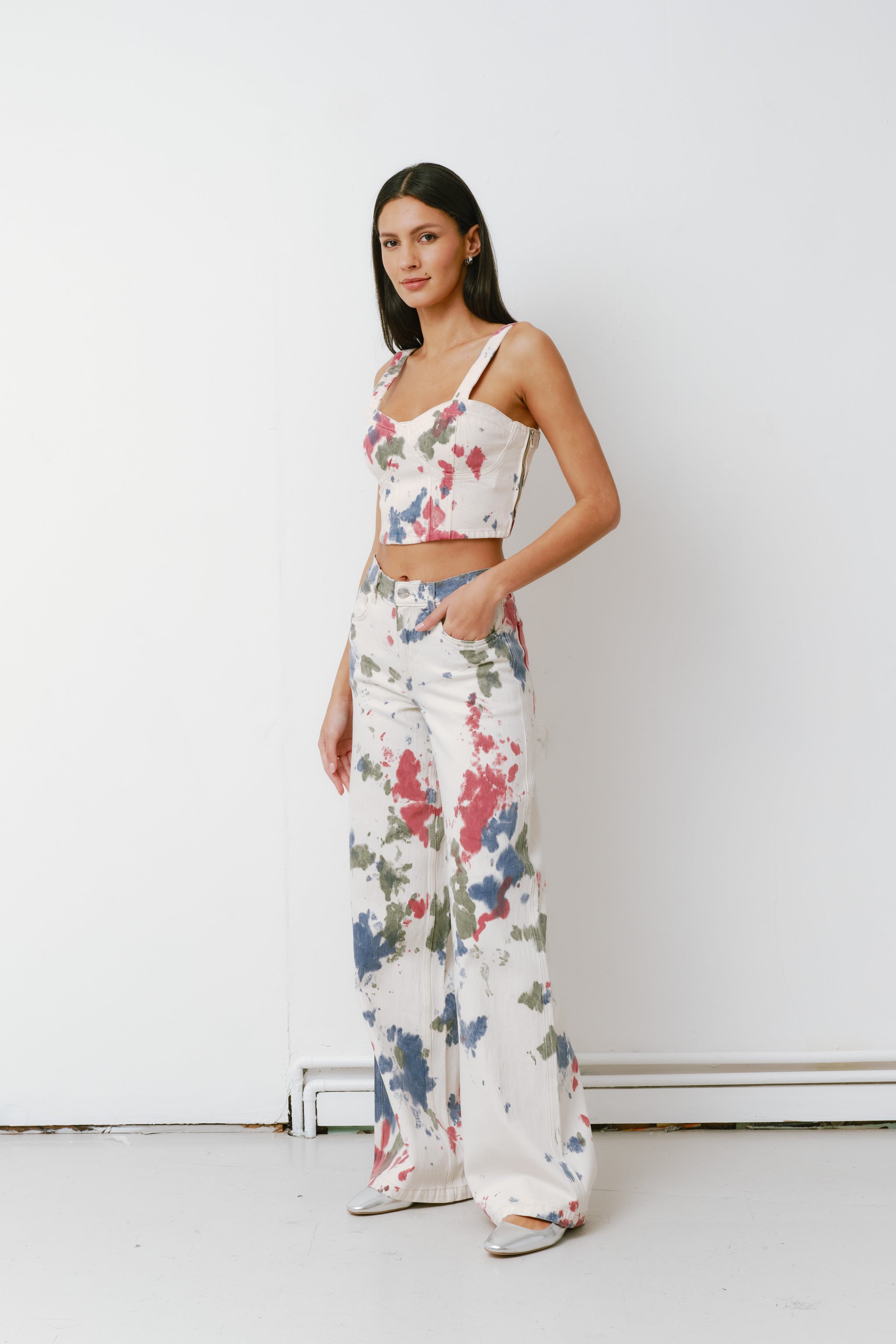 Bay Wide Leg Jean in Tie Dye