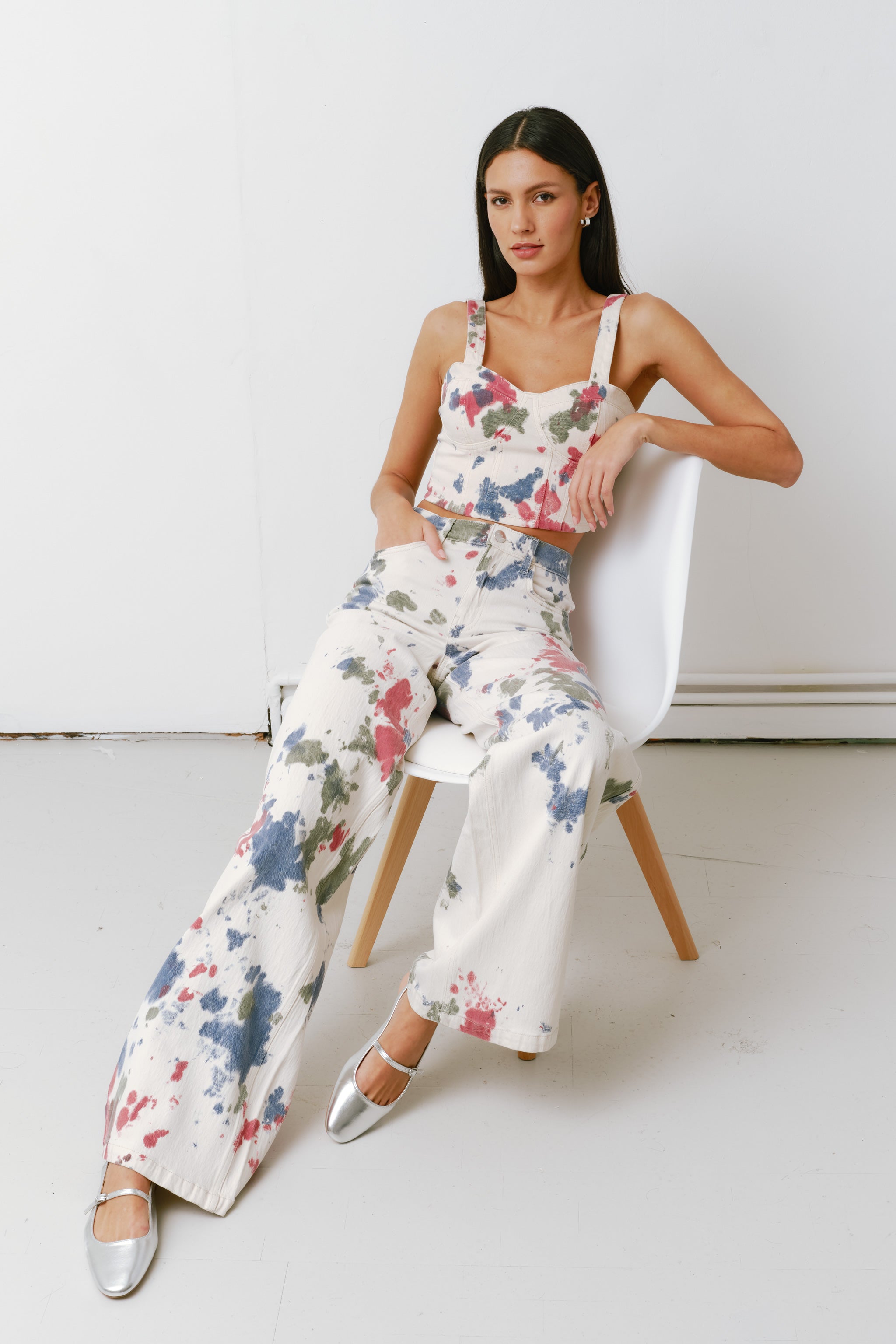 Bay Wide Leg Jean in Tie Dye