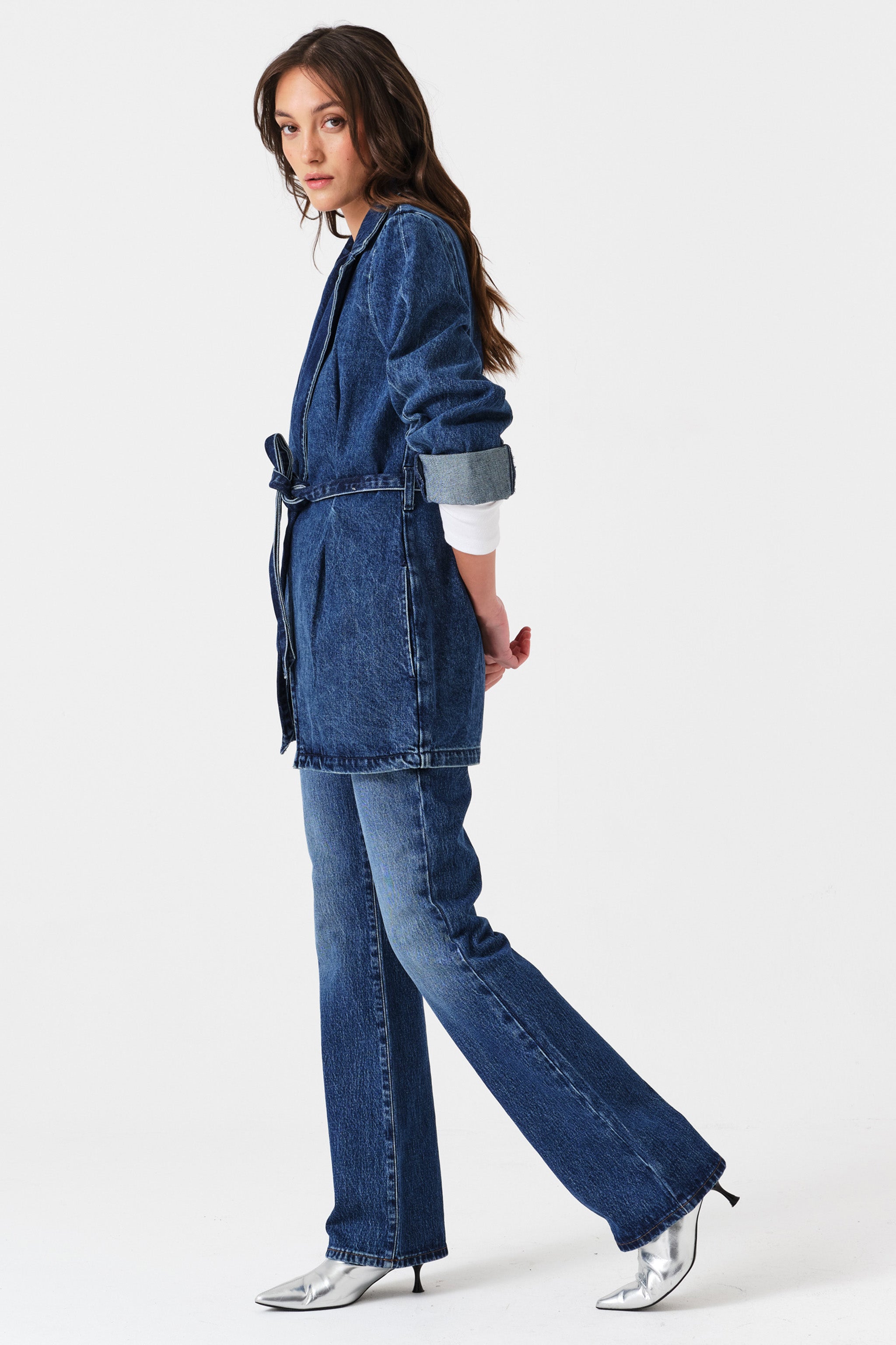 Bette Belted Denim Jacket in Phoenix