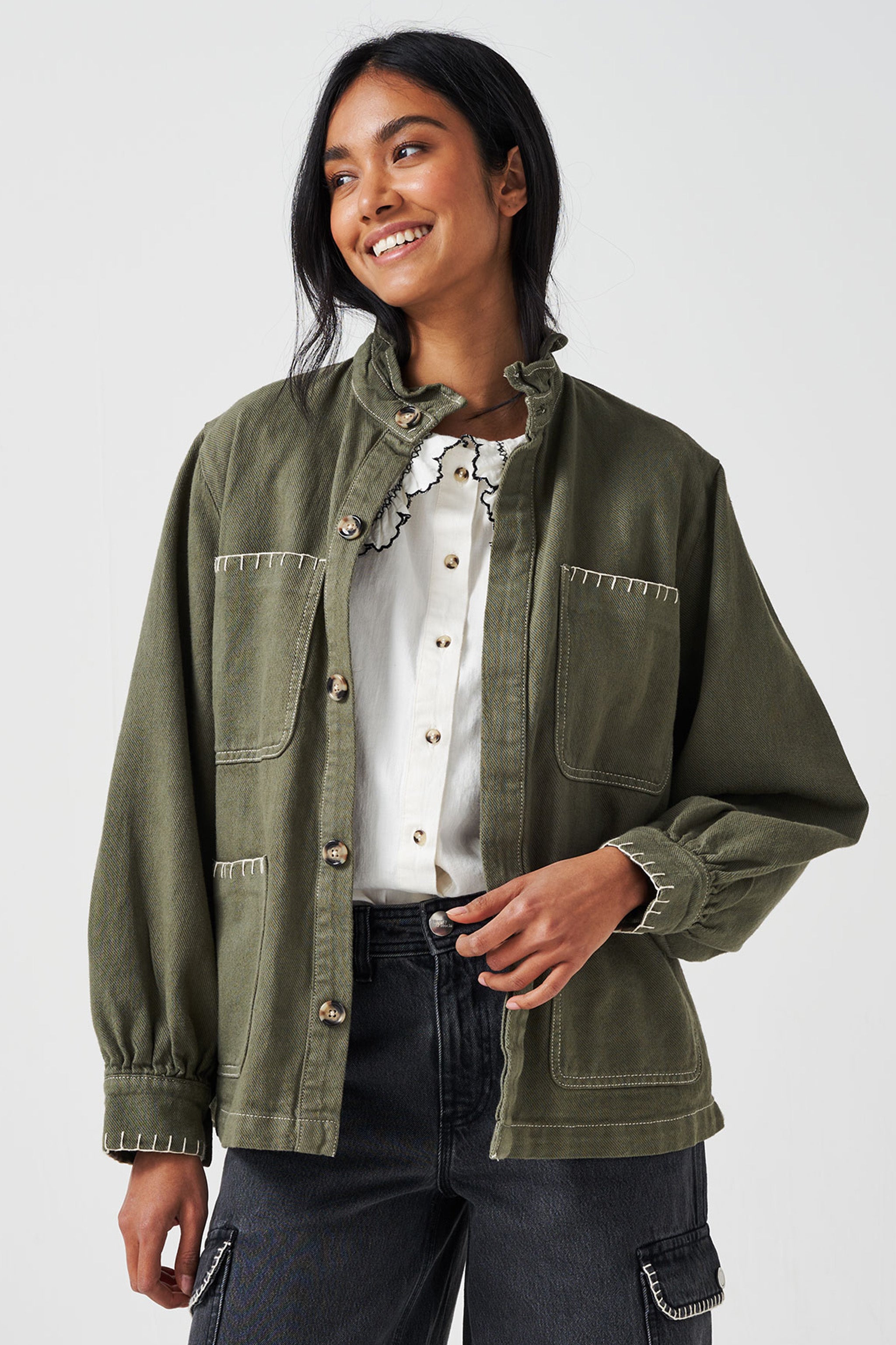 Pablo Denim Jacket in Khaki