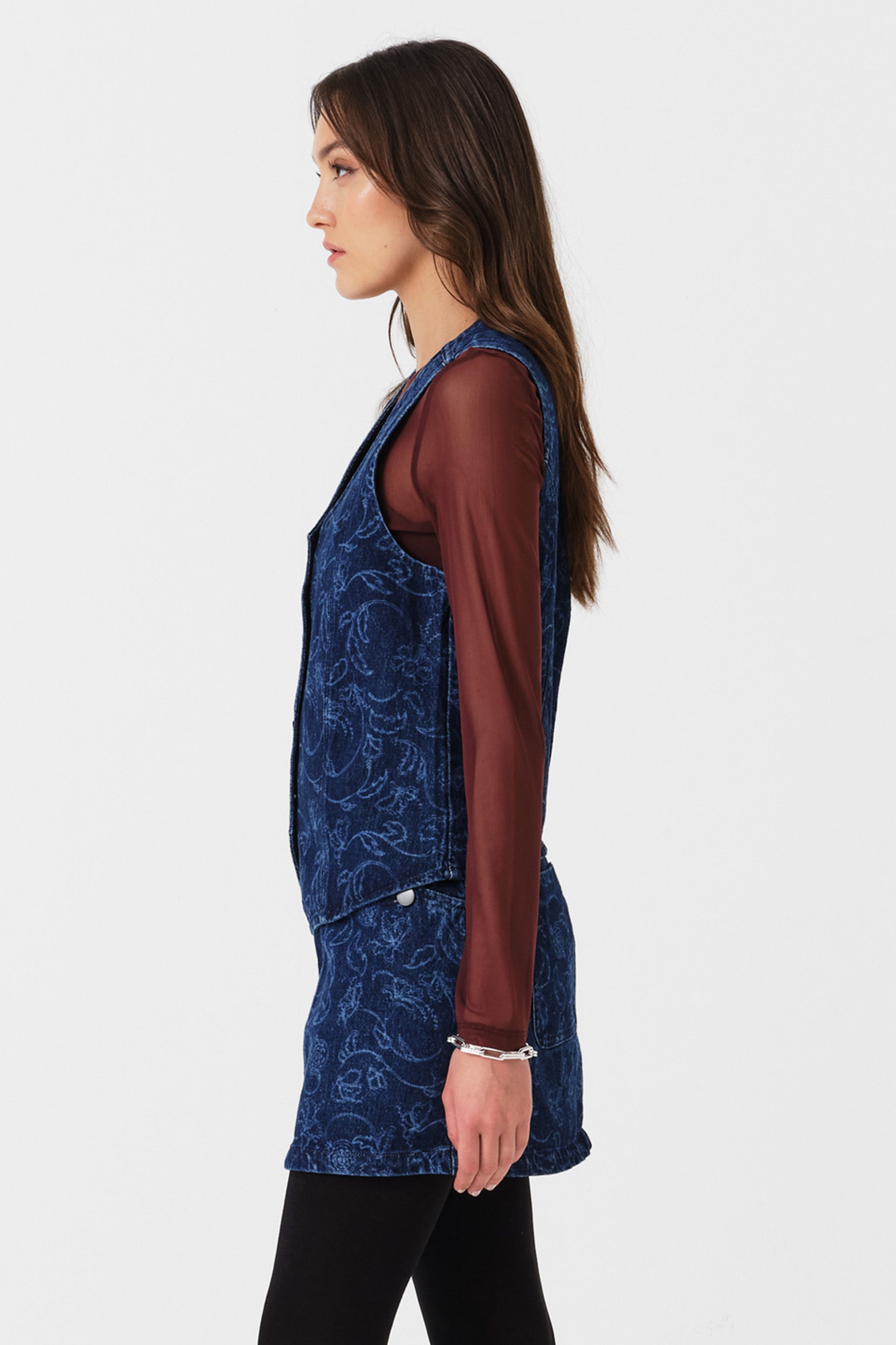 Kiki Denim Vest in Baroque Nightfall