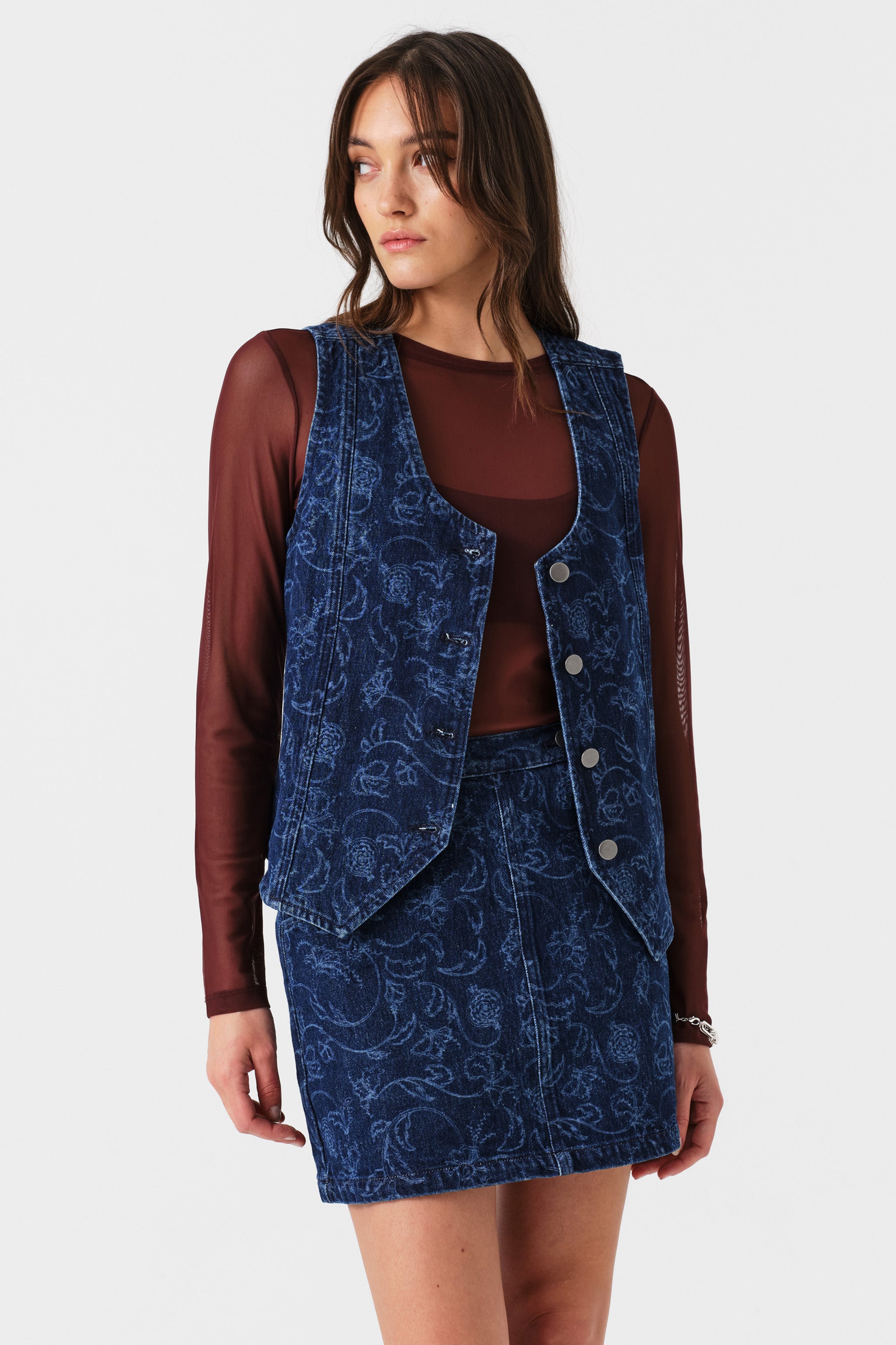 Kiki Denim Vest in Baroque Nightfall
