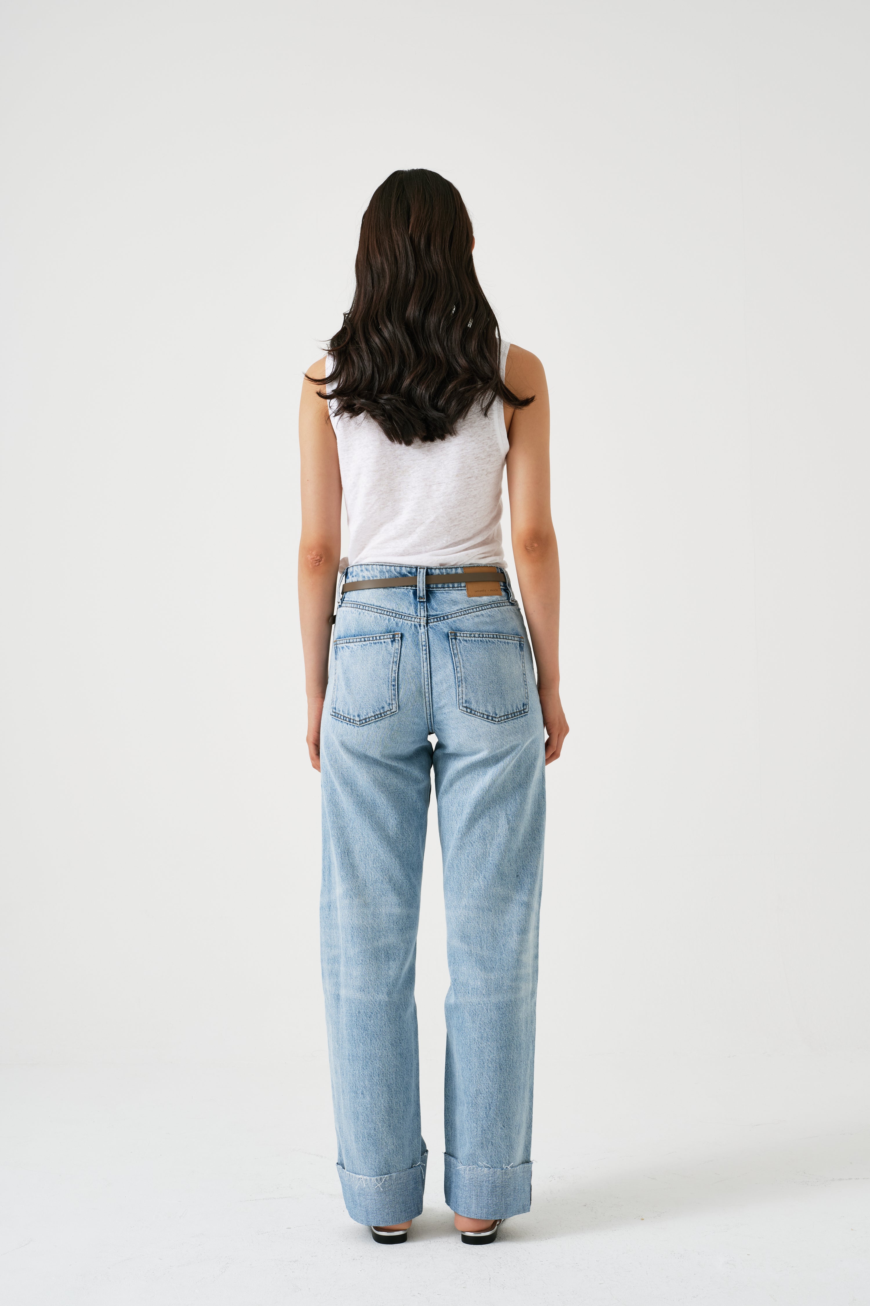 Stevie Turn Up Jean in Destroyed Austin