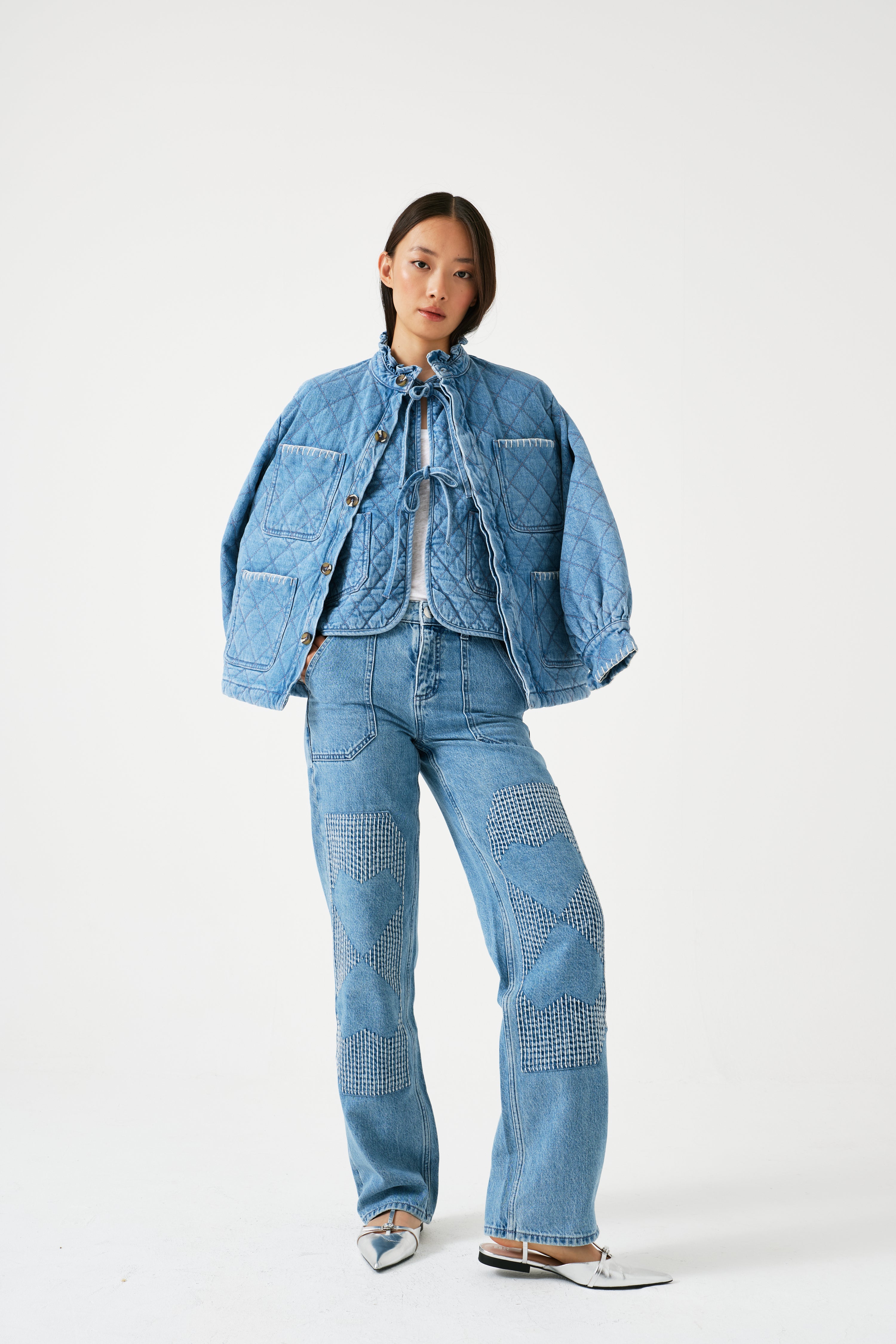 Pablo Quilted Denim Jacket in Rodeo