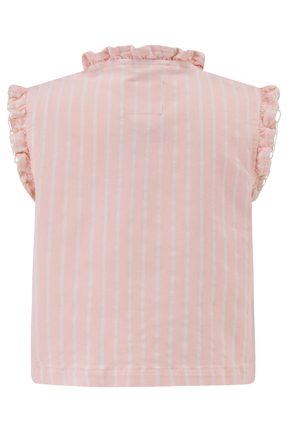 Girl's Pablo Denim Vest in Pink Dawn Wide Stripe