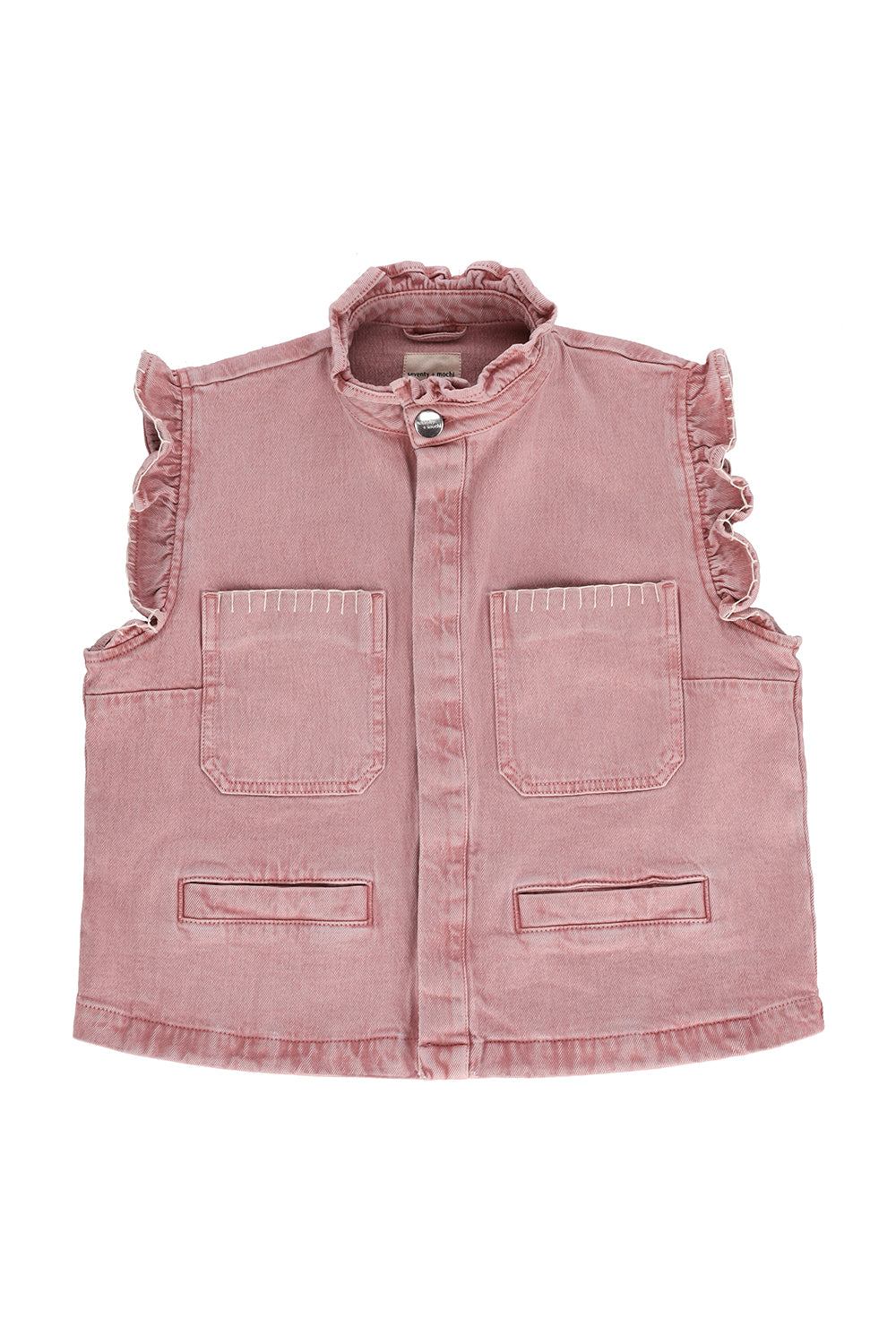 Pablo Denim Vest in Dusty Rose