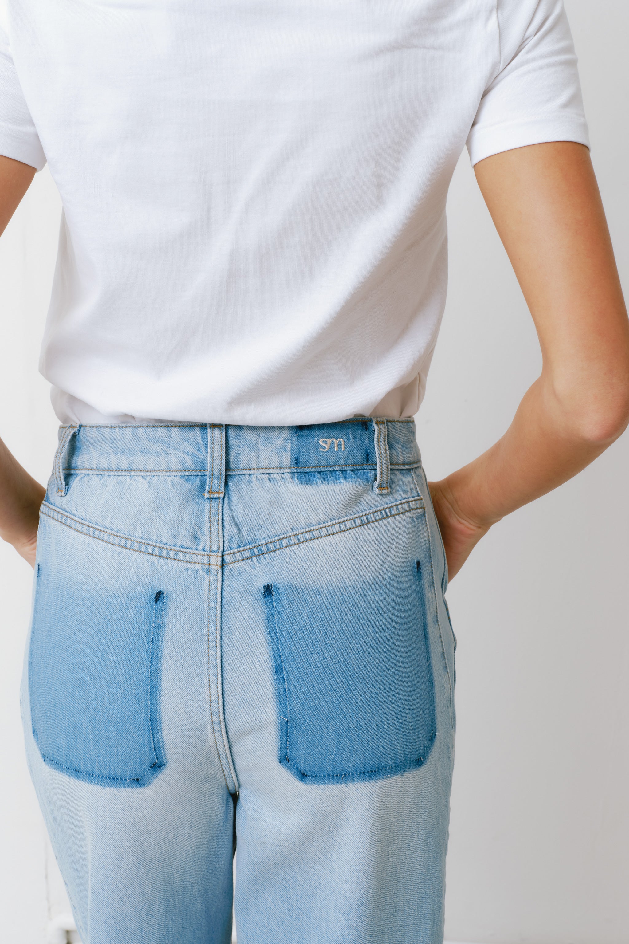 Bo Barrel Leg Turn Up Jean in Summer Sky
