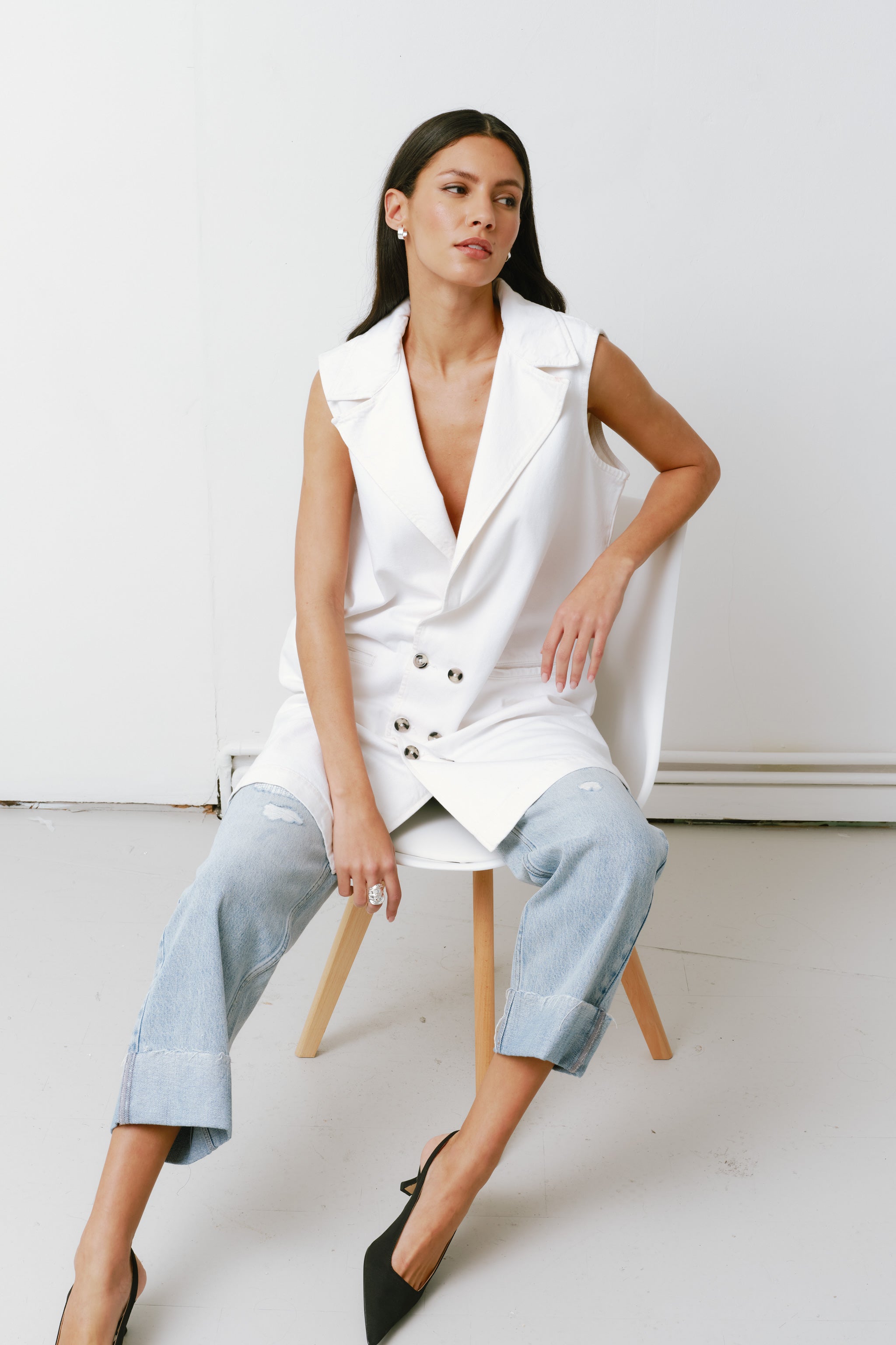 Kaia Blazer in White