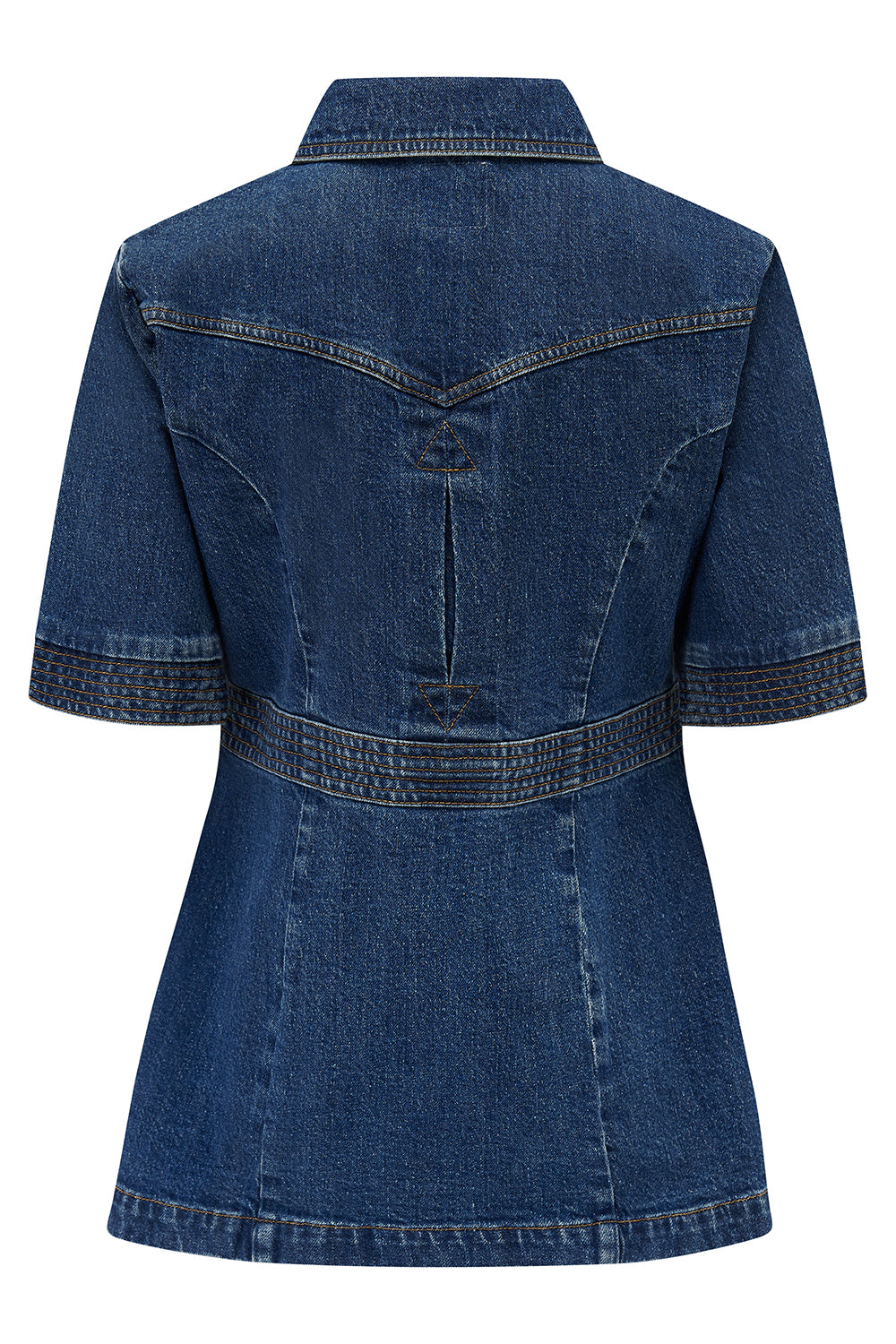 Ani Half Sleeve Denim Jacket in Voyager