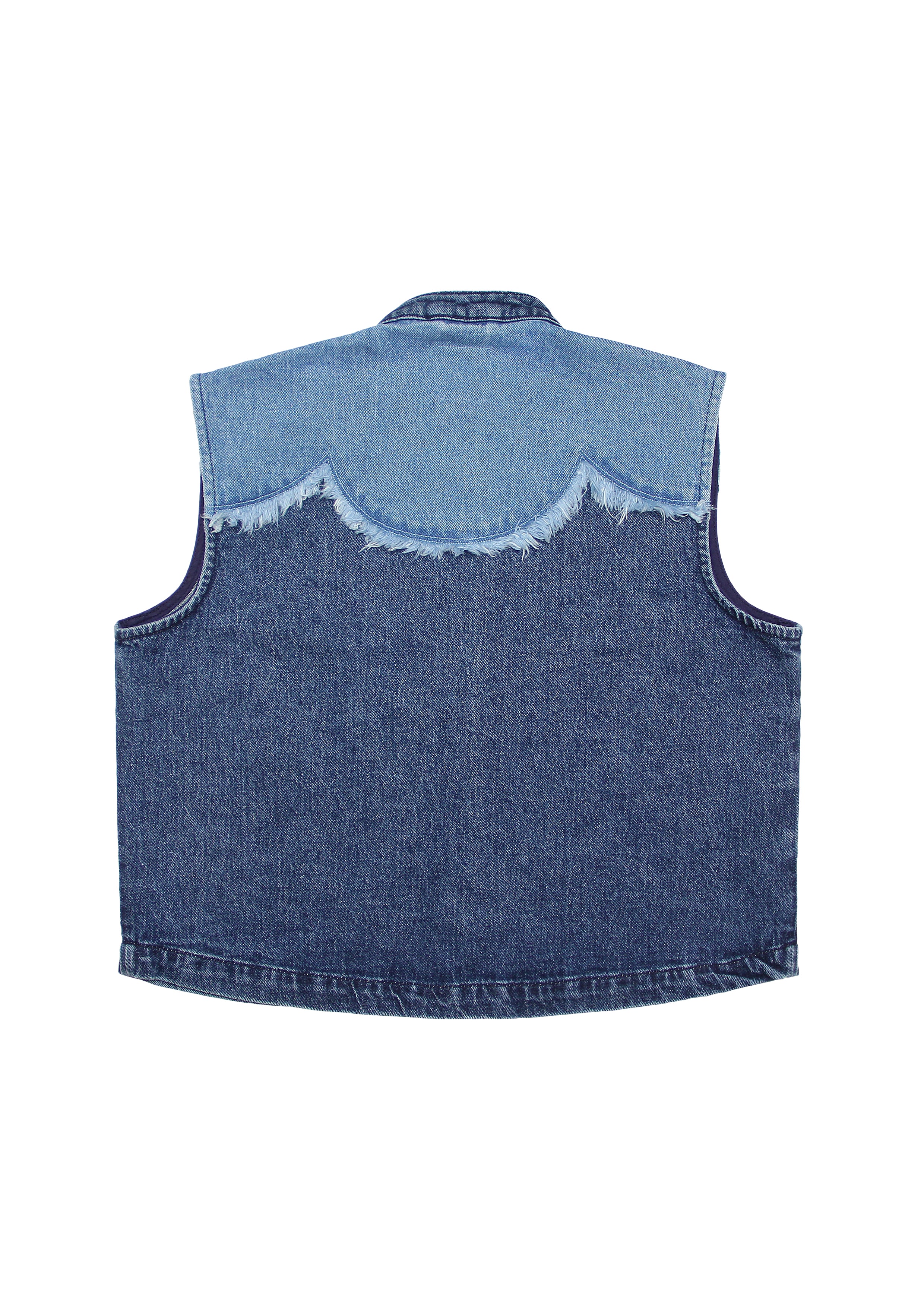 Ari Denim Vest in Dark Vintage Scallop
