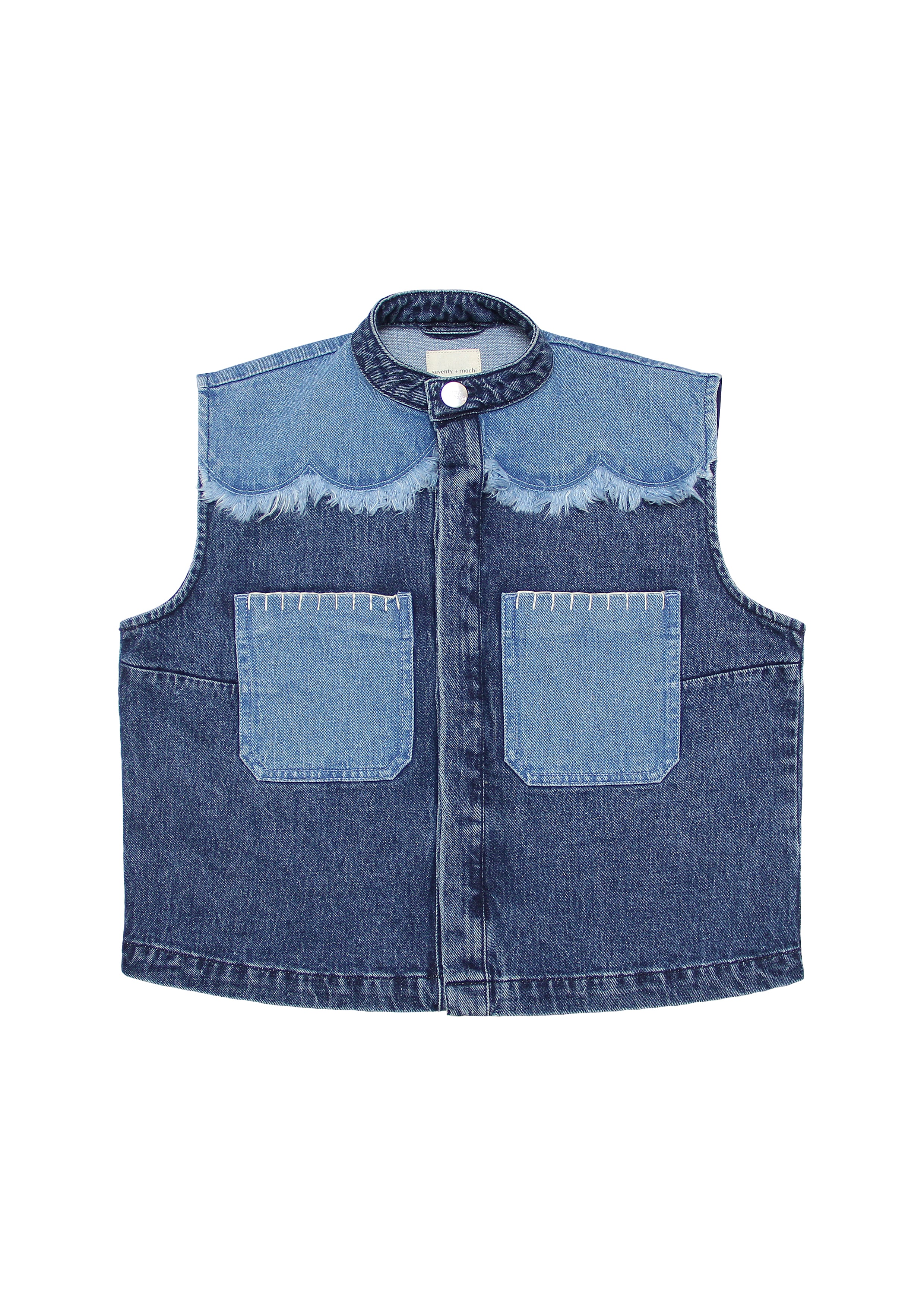 Ari Denim Vest in Dark Vintage Scallop