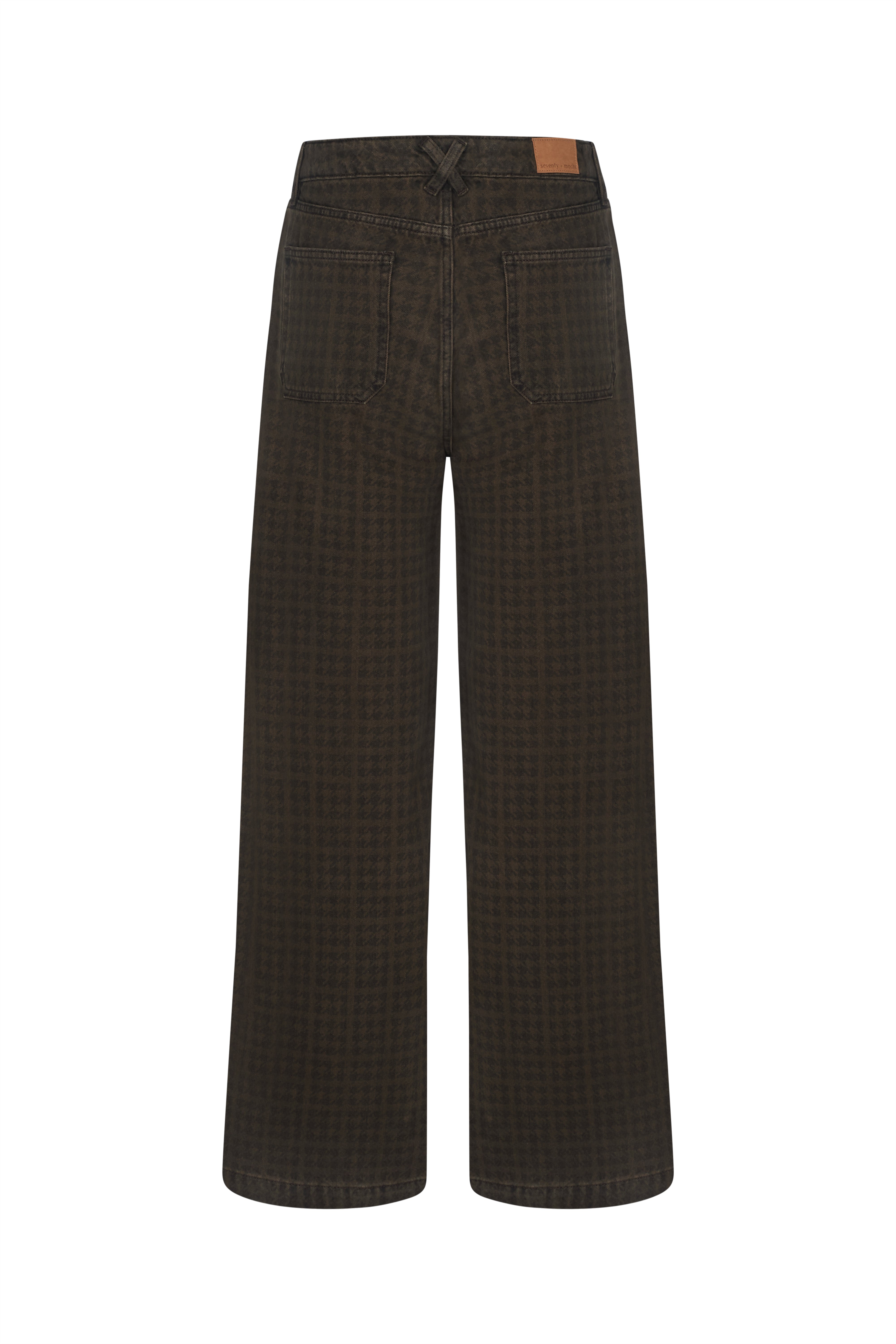 Bay Wide Leg Jean in Houndstooth Cacao