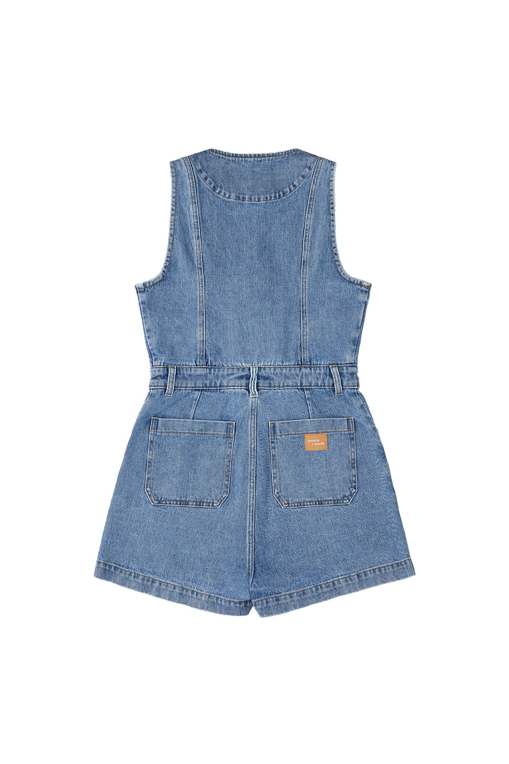 Bea Denim Playsuit in Washed Indigo