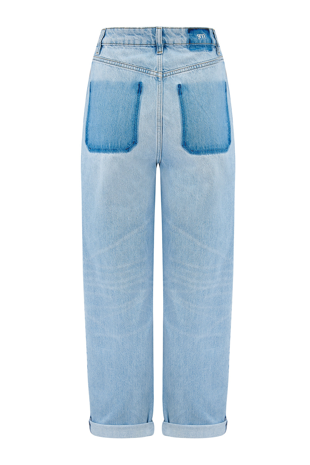 Bo Barrel Leg Turn Up Jean in Summer Sky