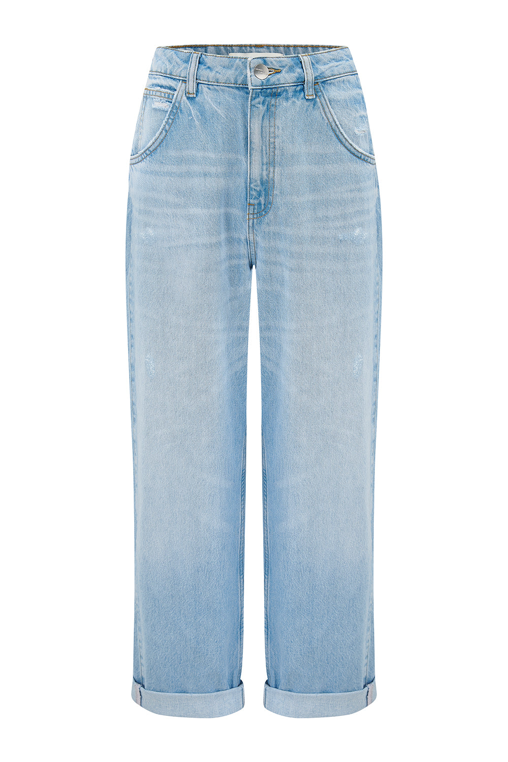 Bo Barrel Leg Turn Up Jean in Summer Sky