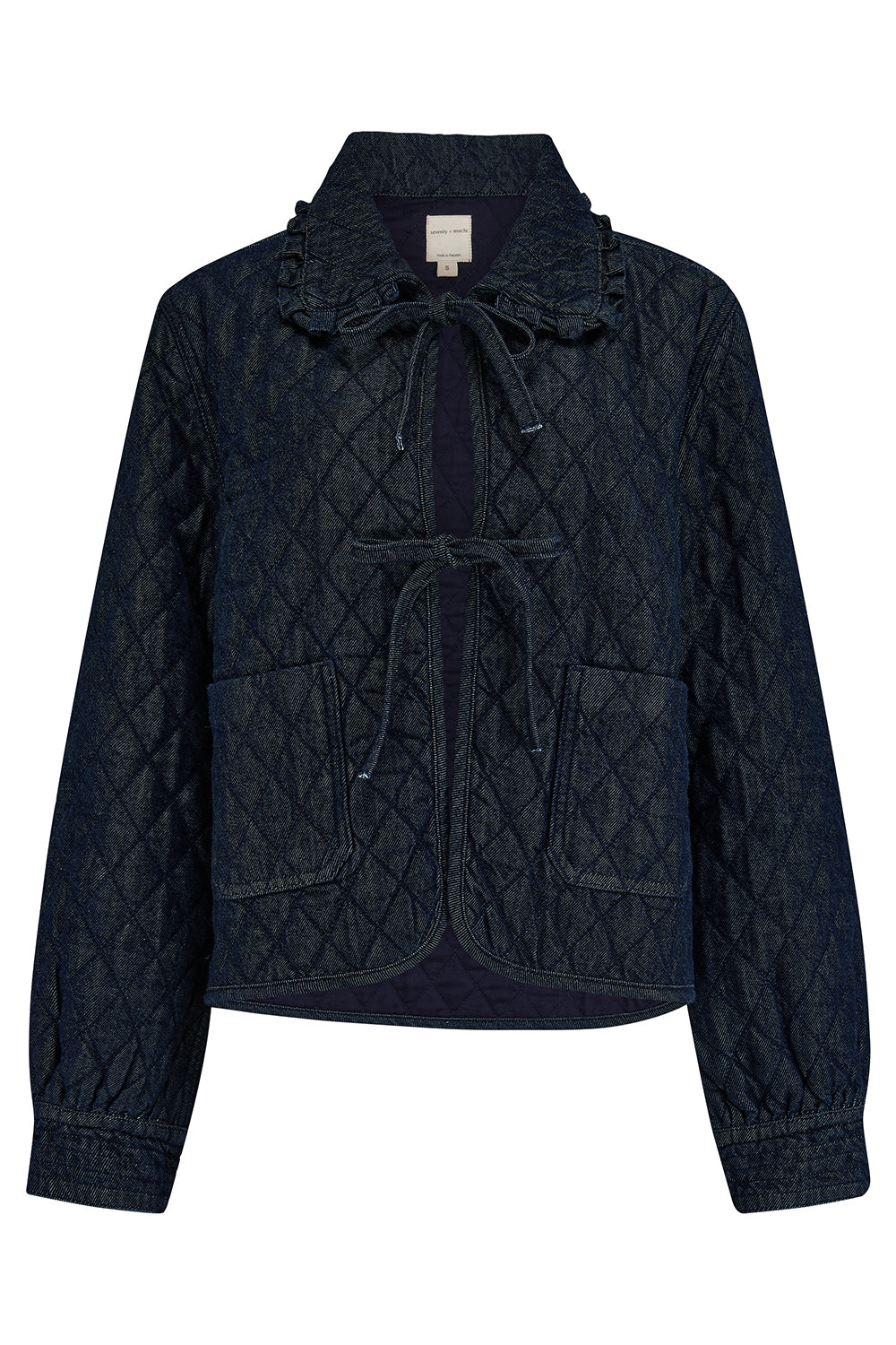 Heidi Quilted Denim Jacket in Indigo Rinse