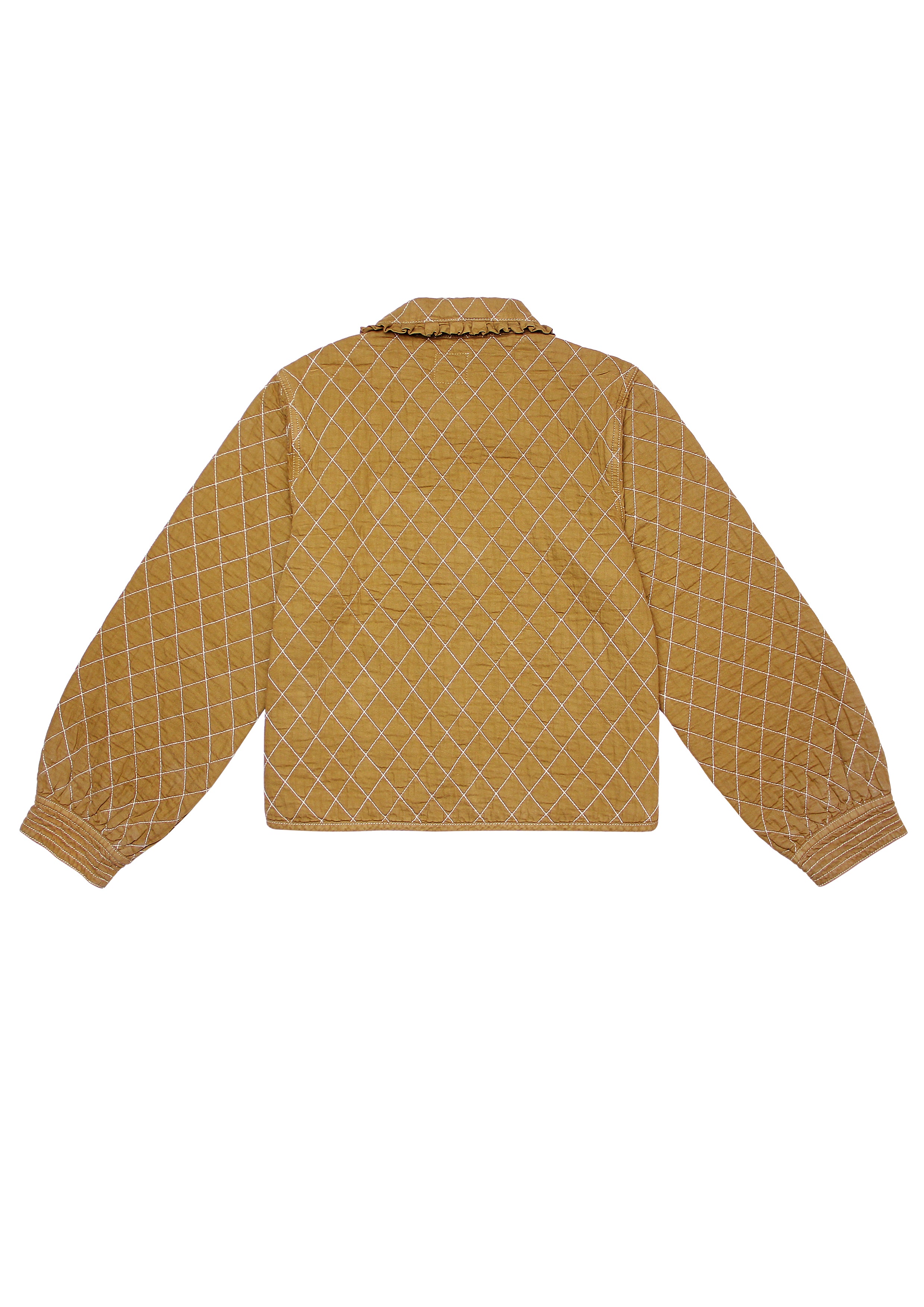 Heidi Quilted Denim Jacket in Olive