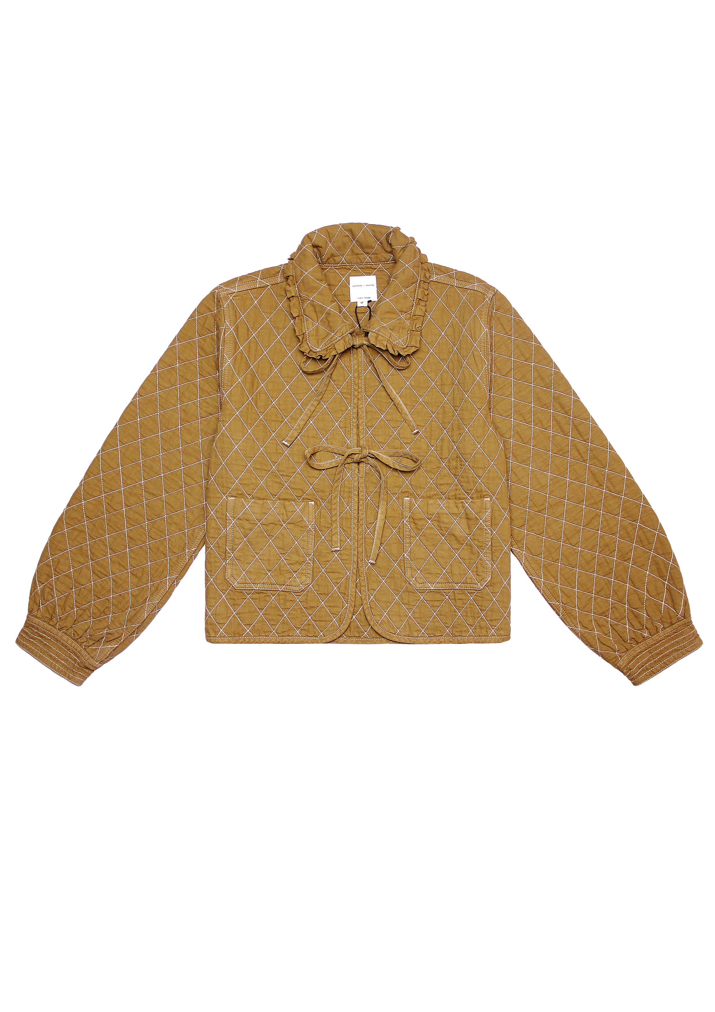 Heidi Quilted Denim Jacket in Olive
