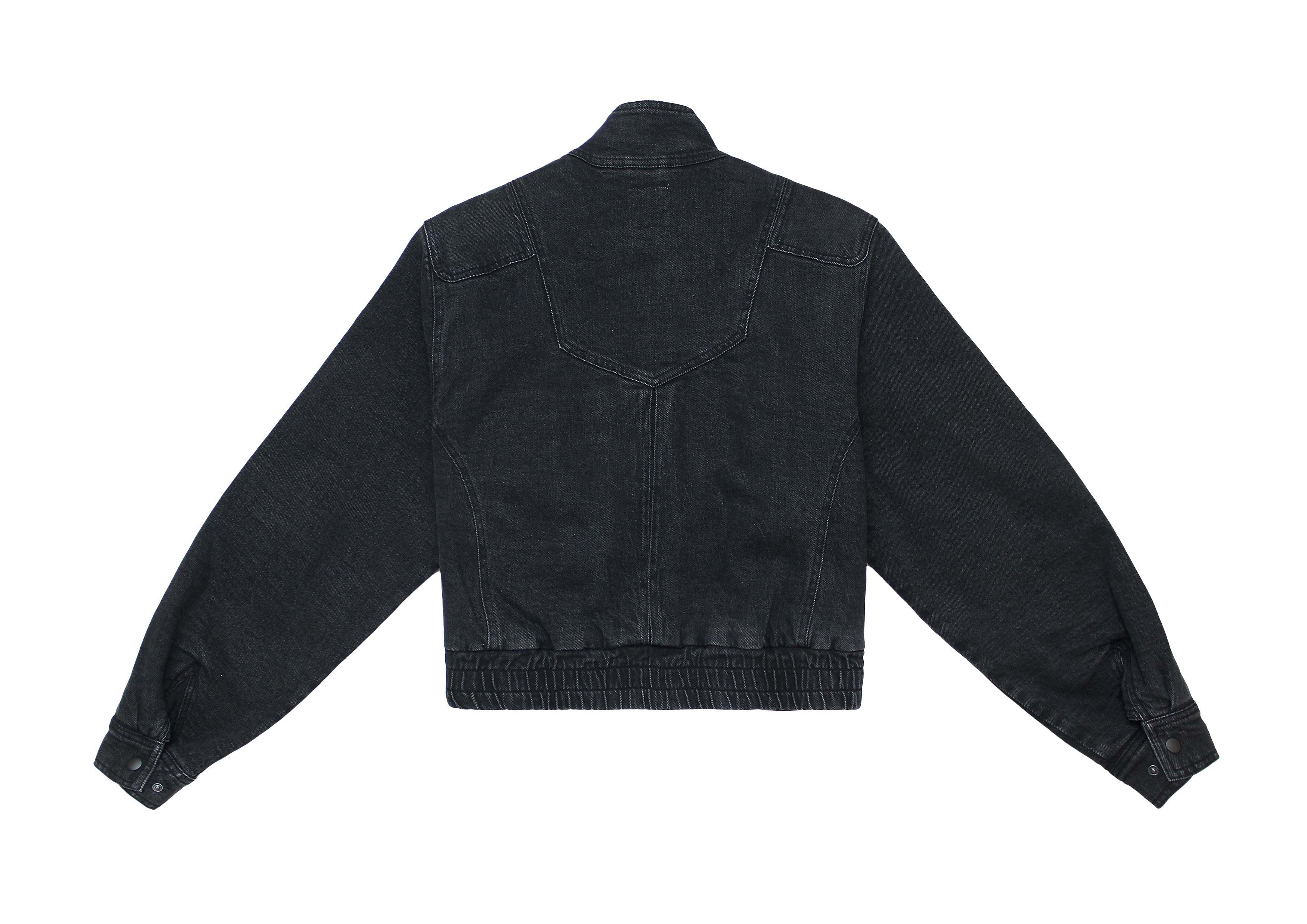 Juno Denim Bomber Jacket in Washed Black