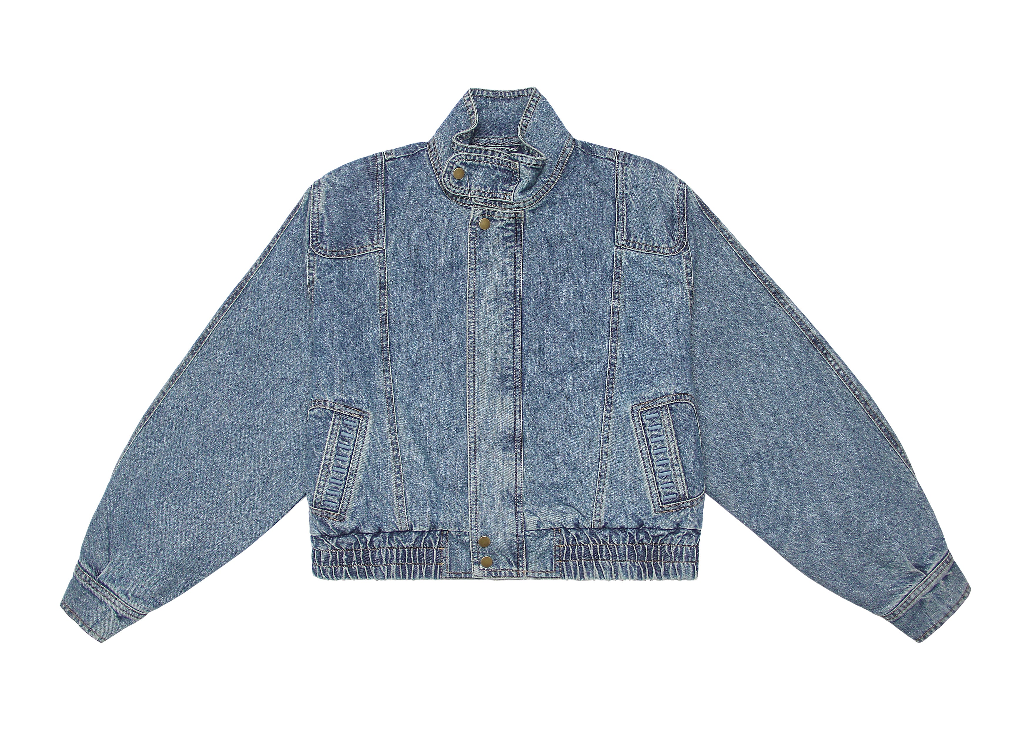 Juno Denim Bomber Jacket in Pasadena
