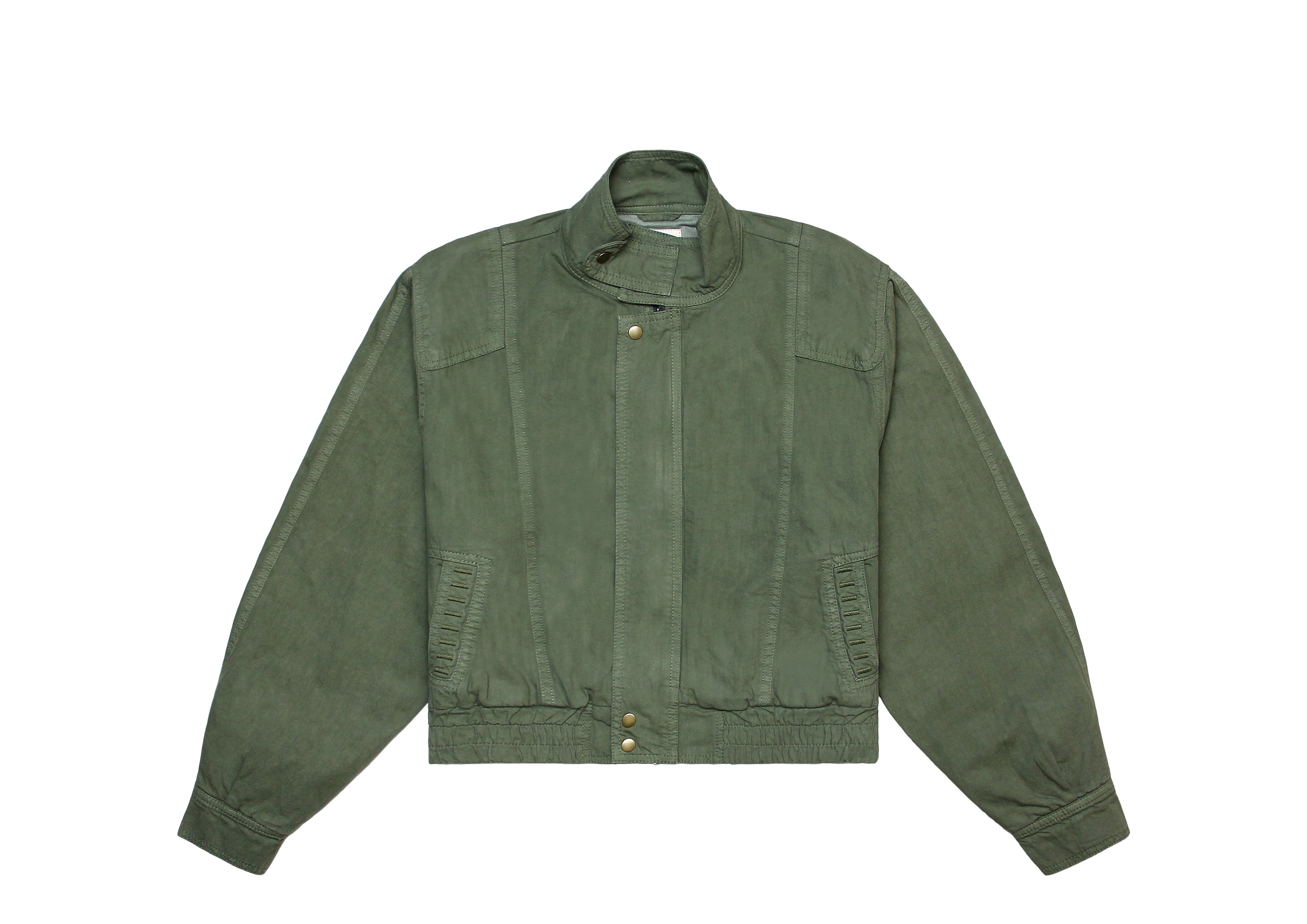 Juno Denim Bomber Jacket in Khaki