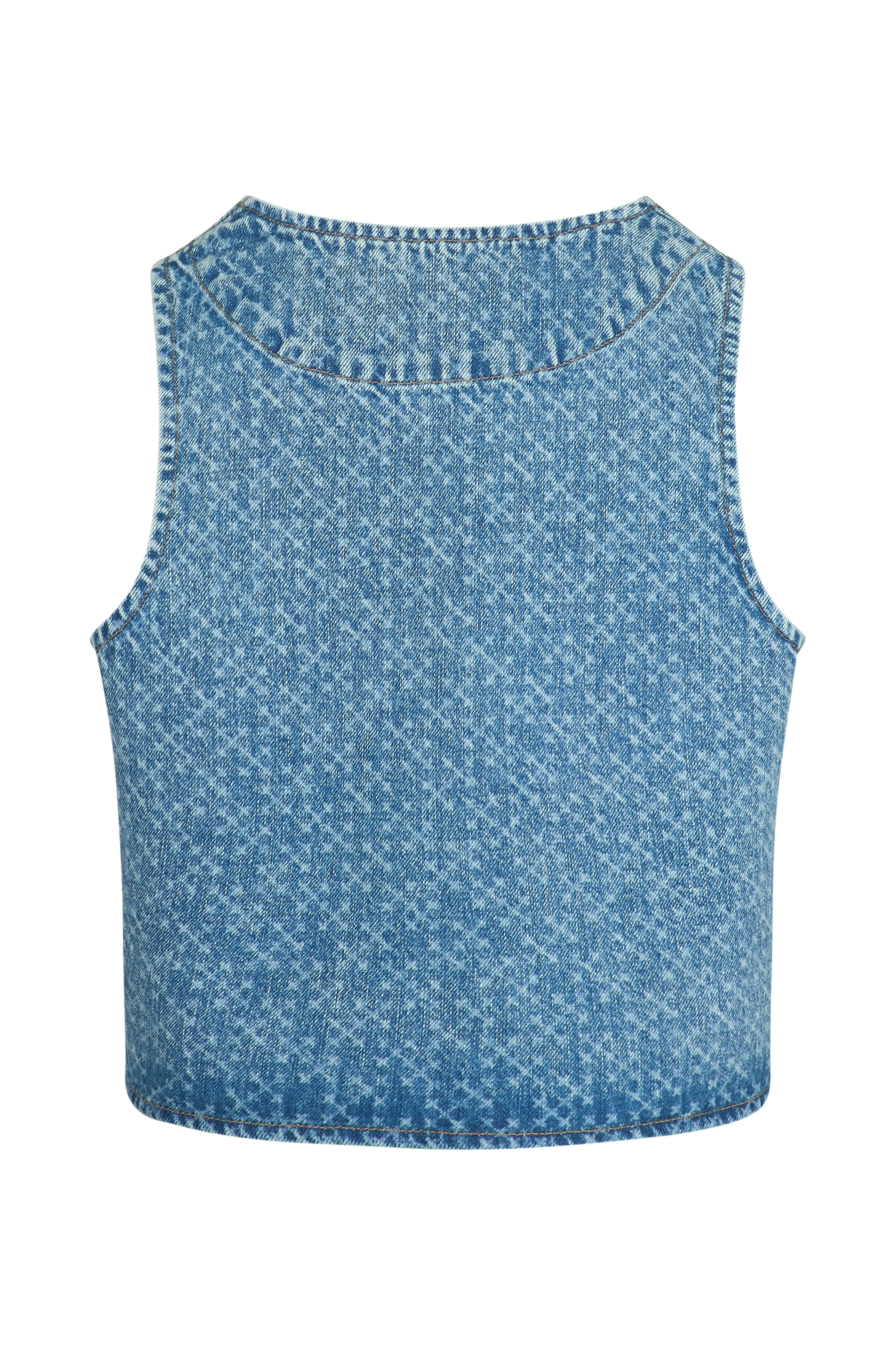 Kane Cropped Vest In Laser Malibu