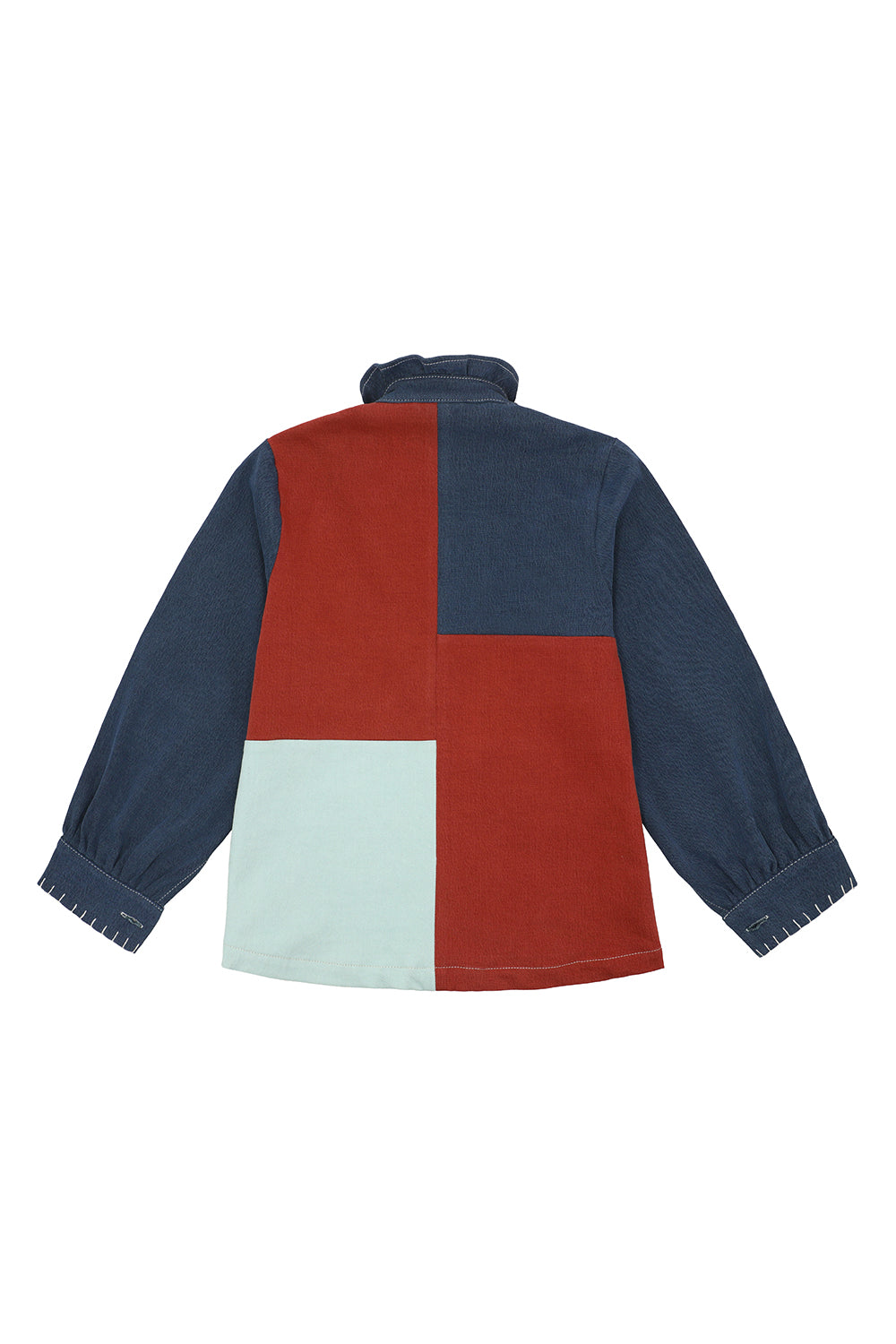 Pablo Denim Jacket Patch in Dark Rust, Teal & Washed Mint