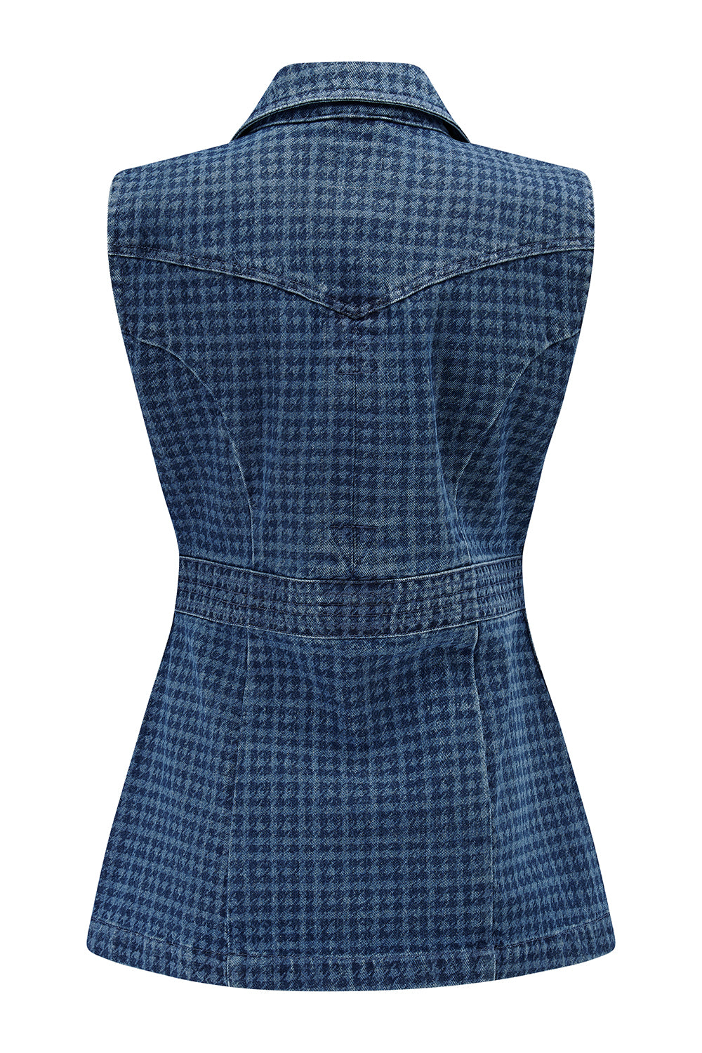Ani Denim Vest in Houndstooth Idaho