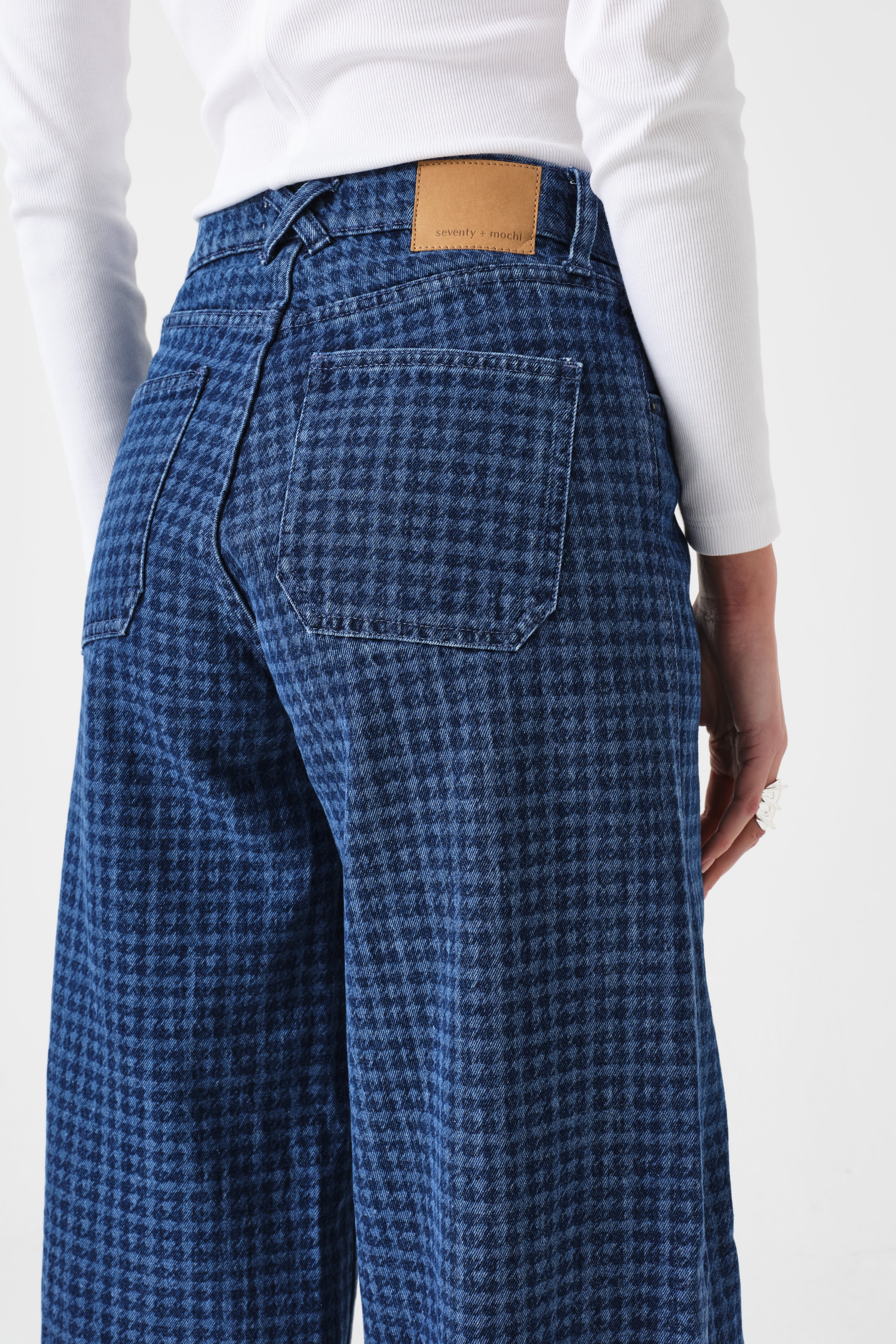 Bay Wide Leg Jean in Houndstooth Idaho