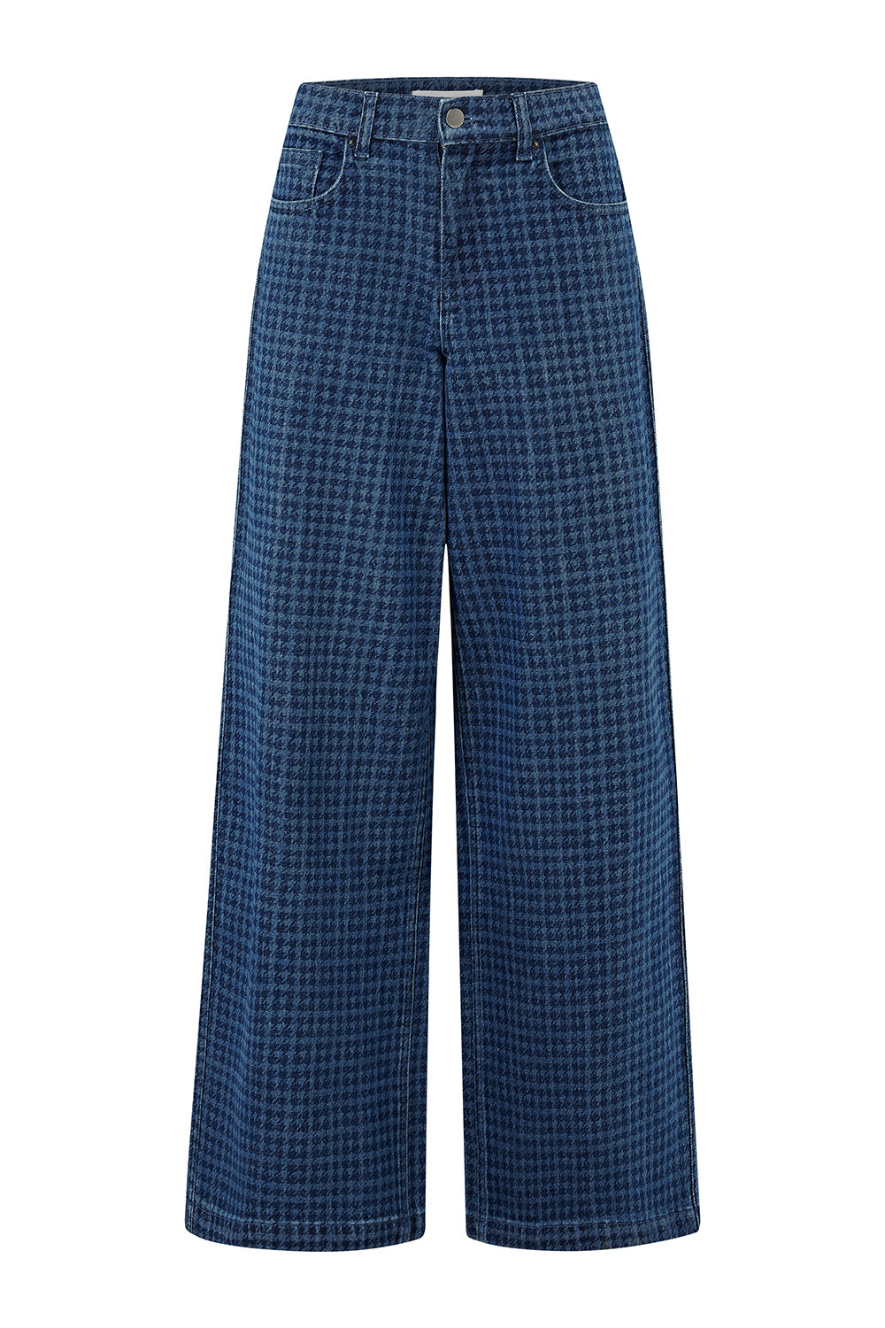 Bay Wide Leg Jean in Houndstooth Idaho