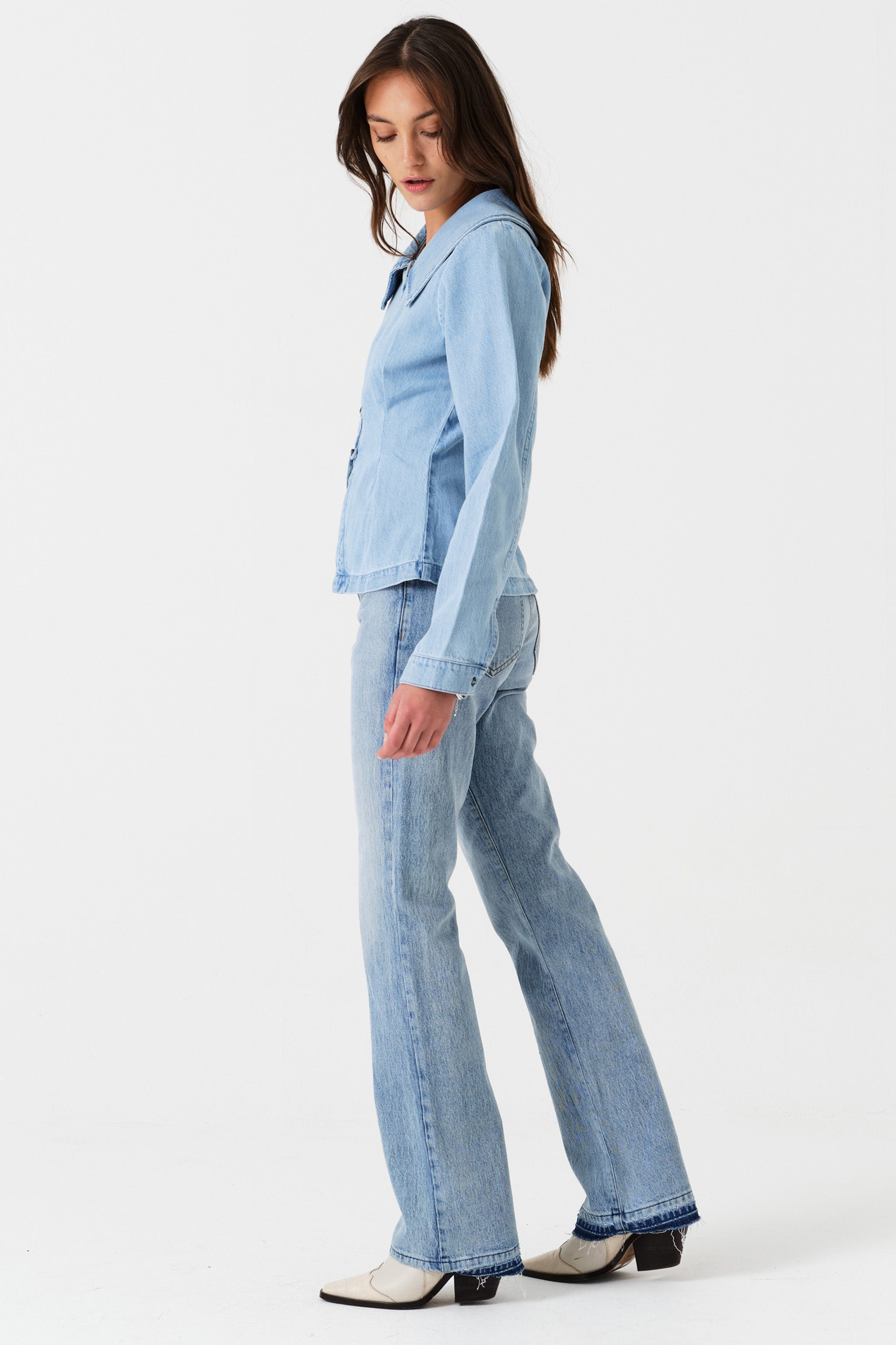 Bette Button Up Denim Shirt in Austin