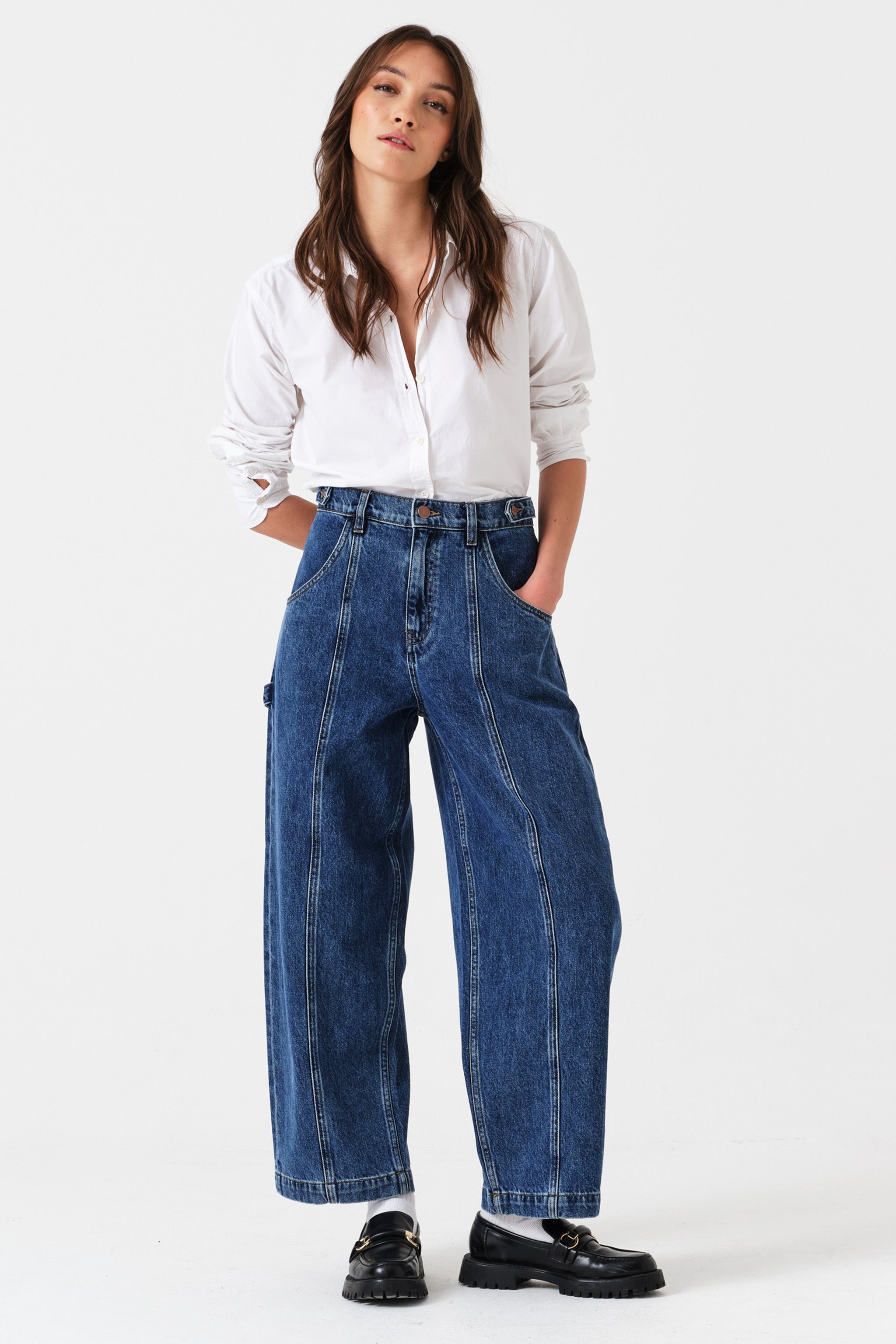 Cami Wide Barrel Leg Jean in Phoenix