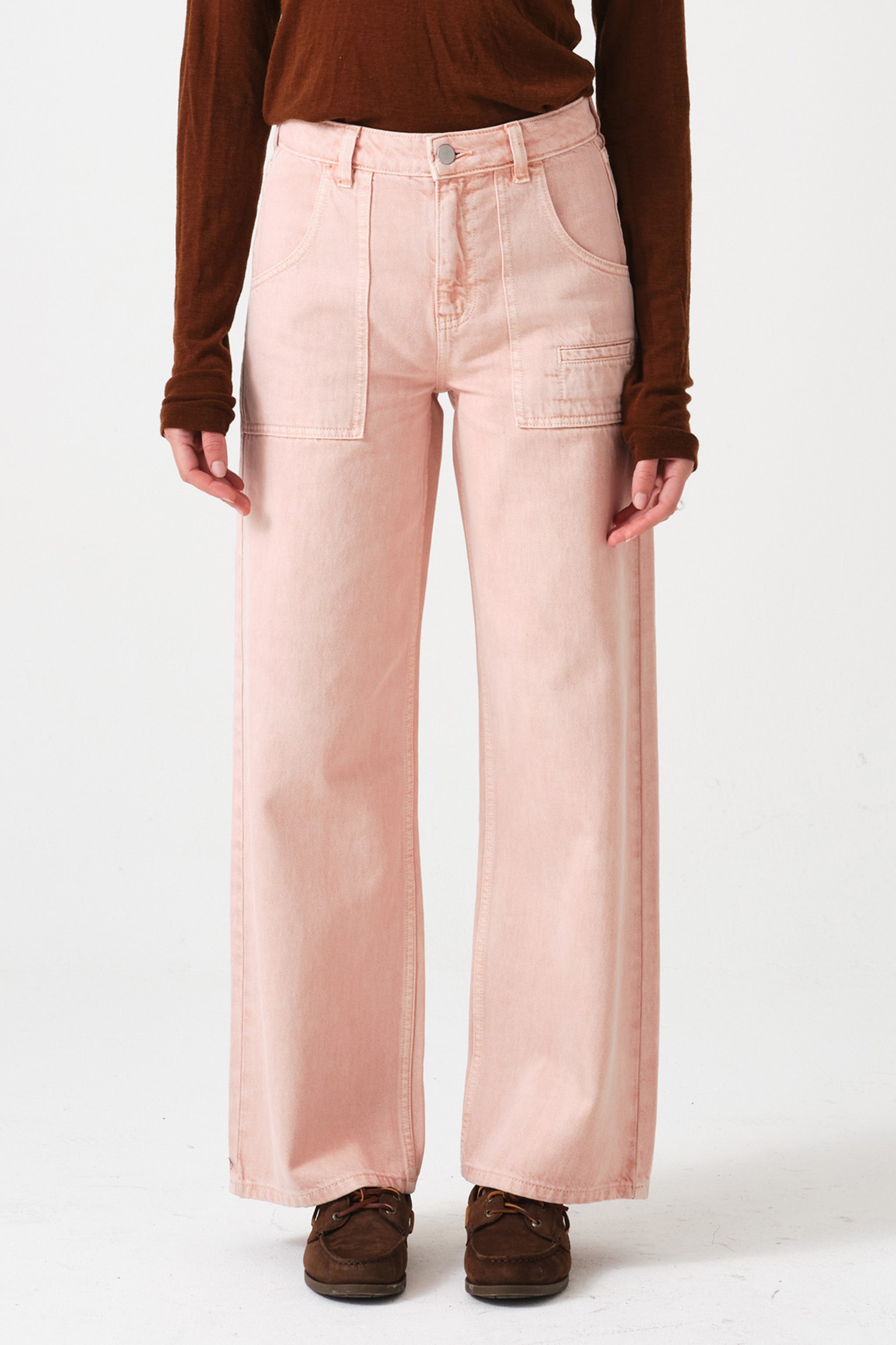 Eden Cropped Jean in Peony Pink